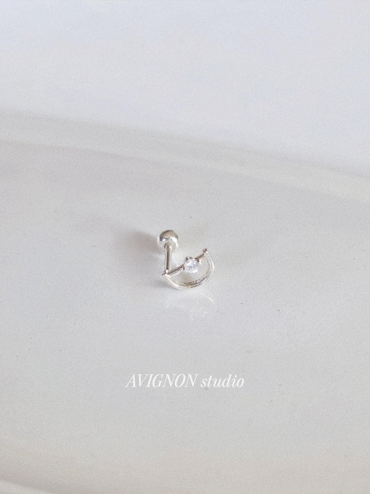 half moon cubic piercing. sterling silver 925 piercing.