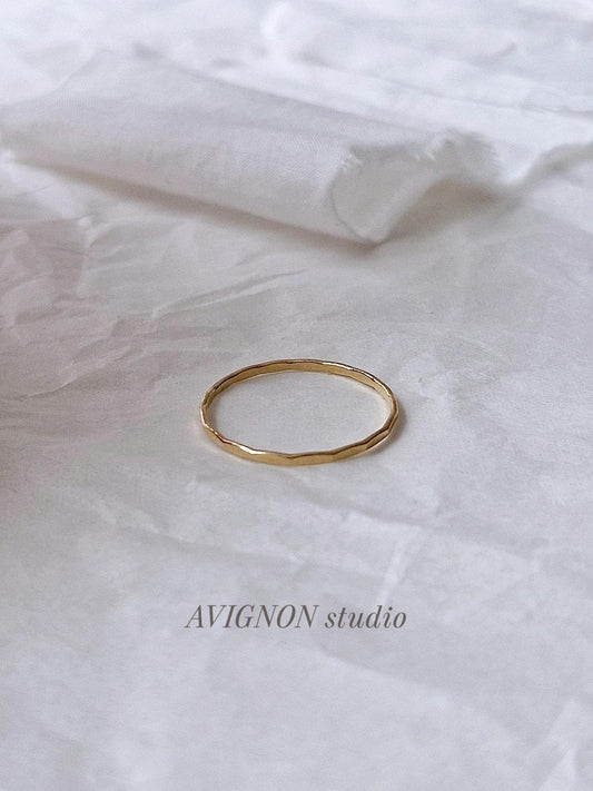 hammered goldfilled ring. stakable hammered ring.