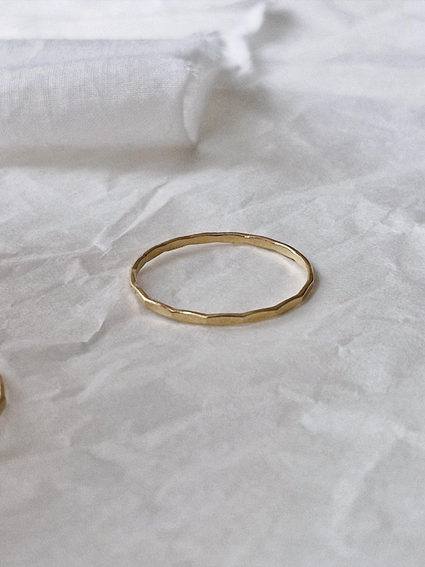 hammered goldfilled ring. stakable hammered ring.