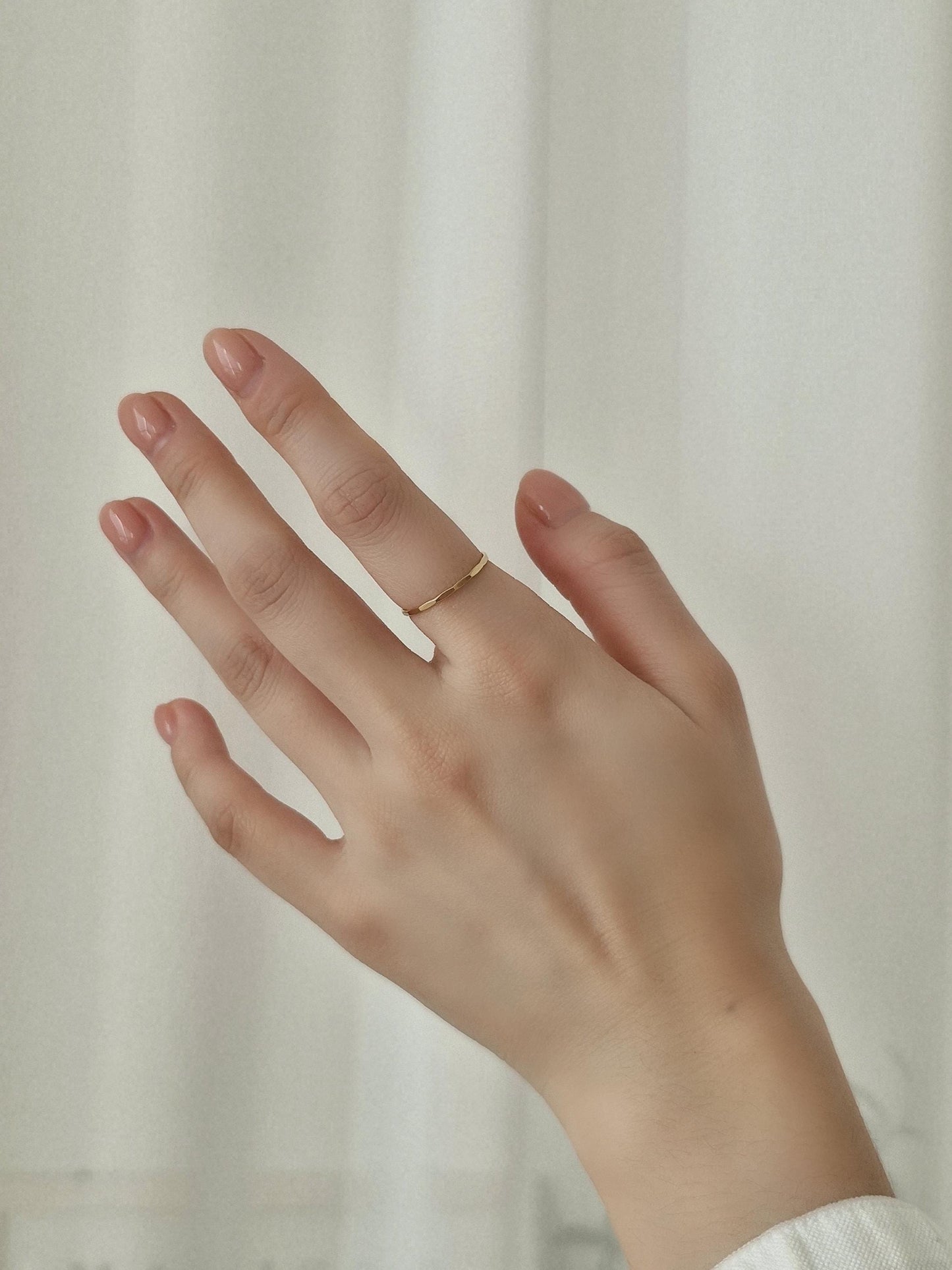 hammered goldfilled ring. stakable hammered ring.
