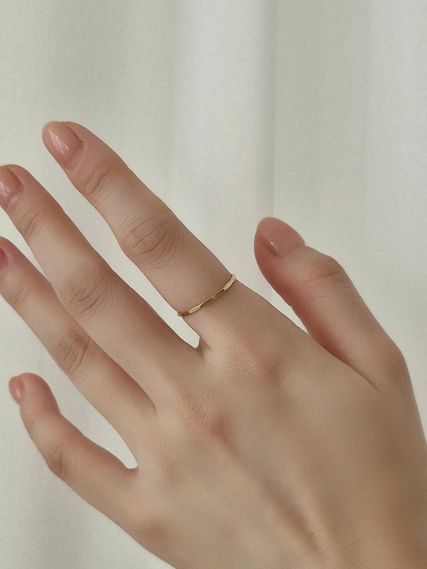 hammered goldfilled ring. stakable hammered ring.