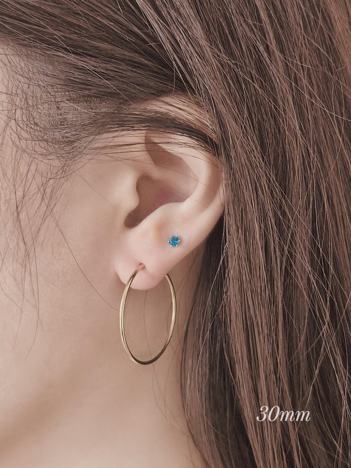 1.5mm gold filled hoop earring. lightweight pipe hoop earrings. endless hoop gold filled.