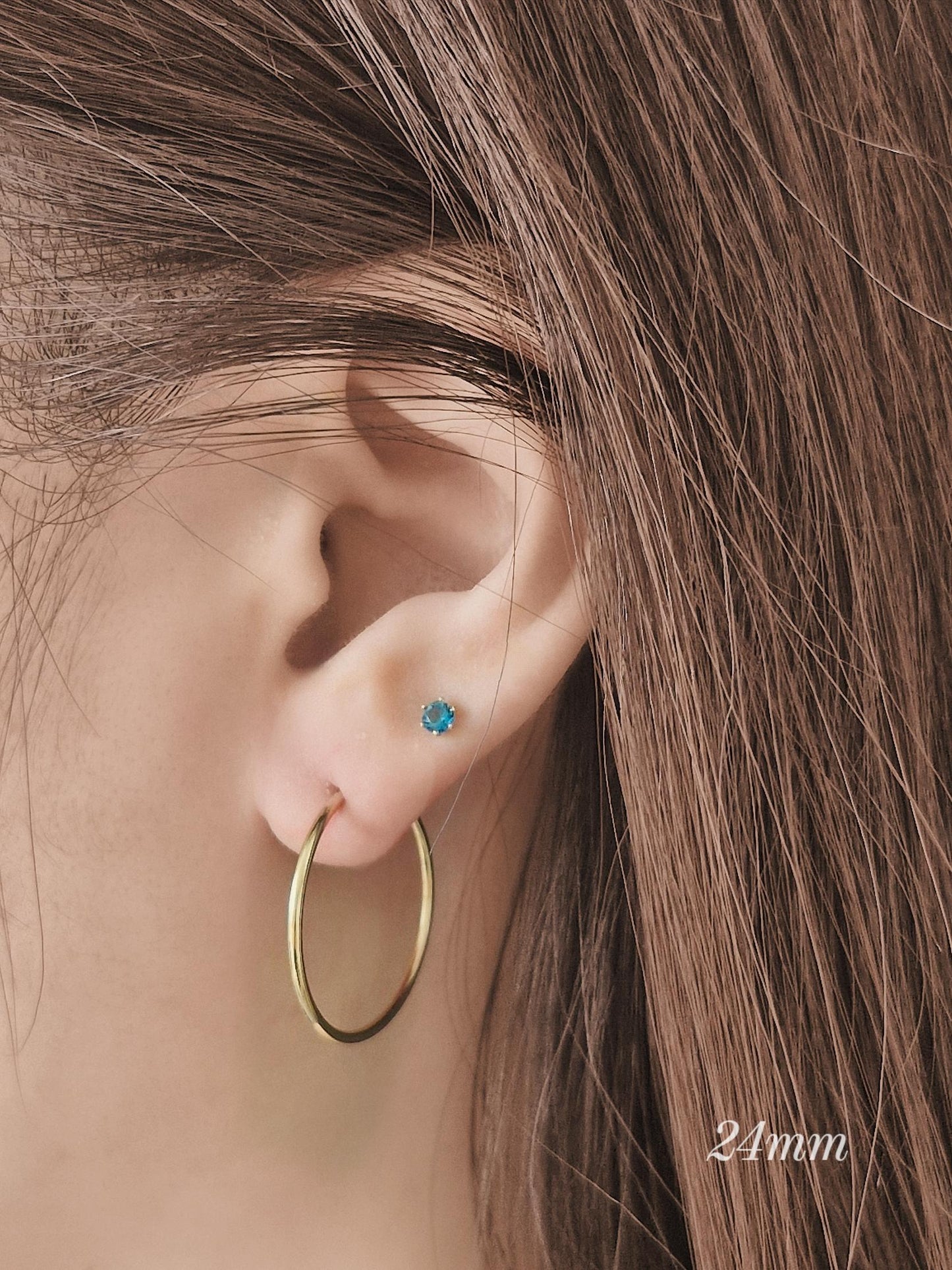 1.5mm gold filled hoop earring. lightweight pipe hoop earrings. endless hoop gold filled.