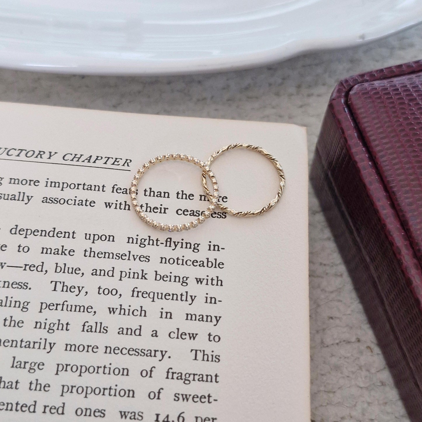 isabel 14k ring solid gold ring. twisted 14k ring. antique ring. vintage ring.