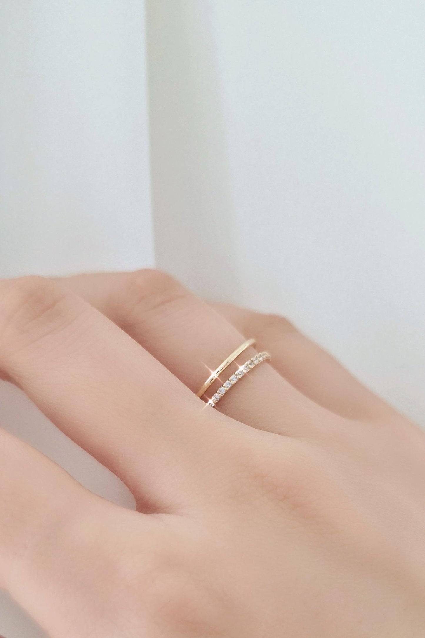 14k delicate cubic band ring. gift. solid 14k ring. stacktable ring.micro peve ring. Eternity ring. propose ring. wedding ring.