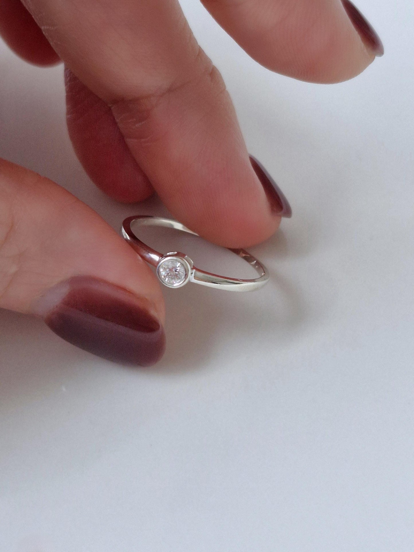 lab diamond ring. sterling silver 925 diamond ring.
