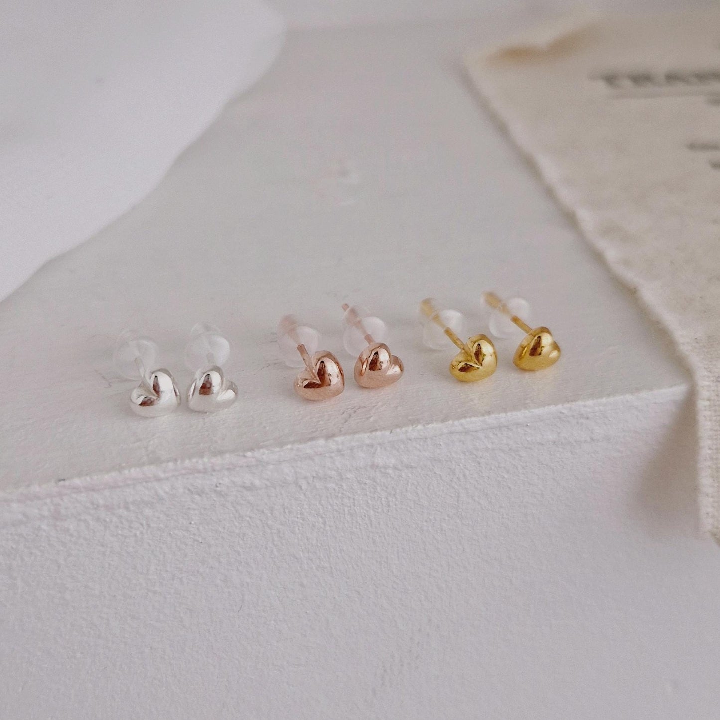 mini heart stud earrings sterling silver 925
