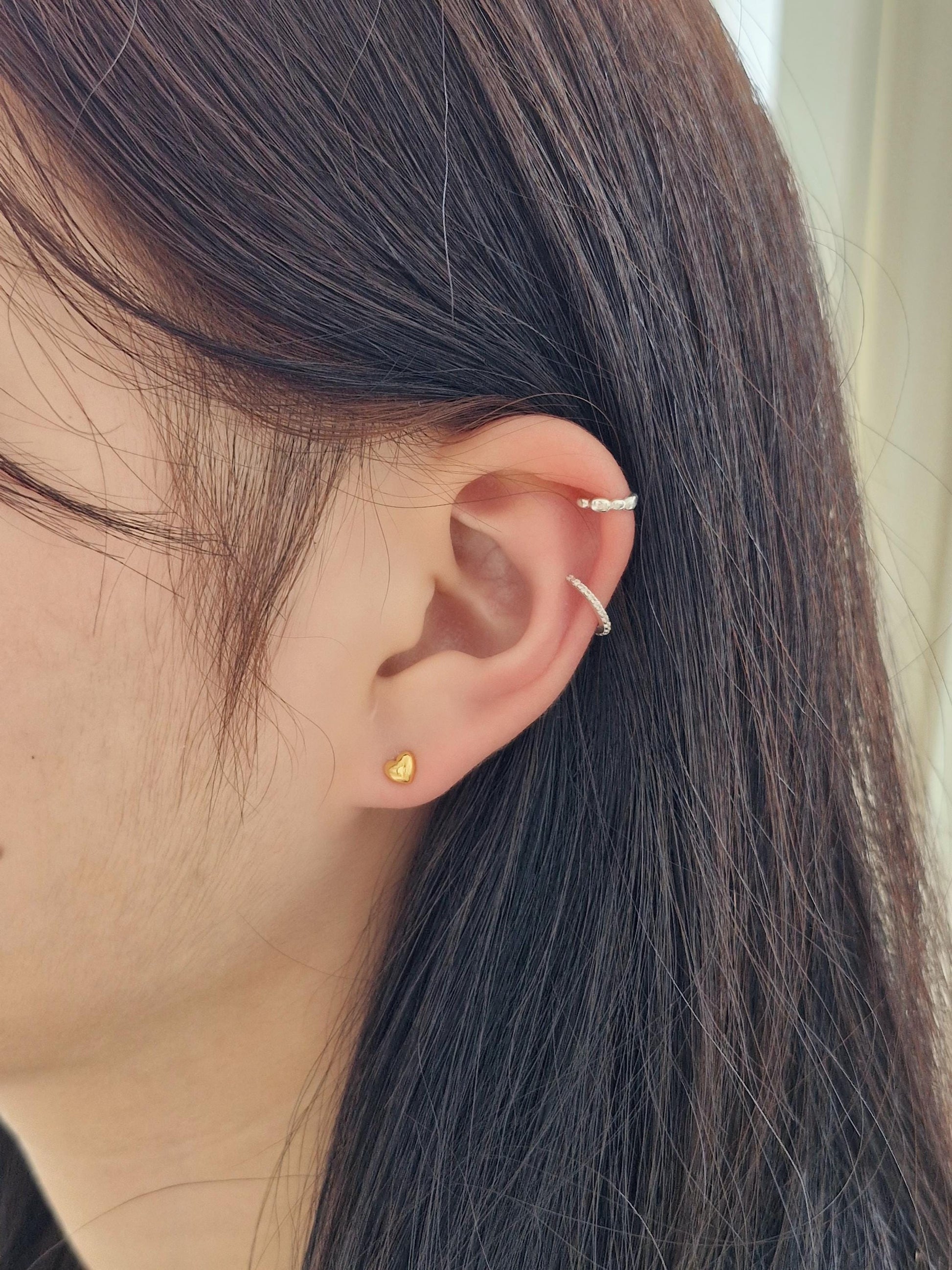 mini heart stud earrings sterling silver 925