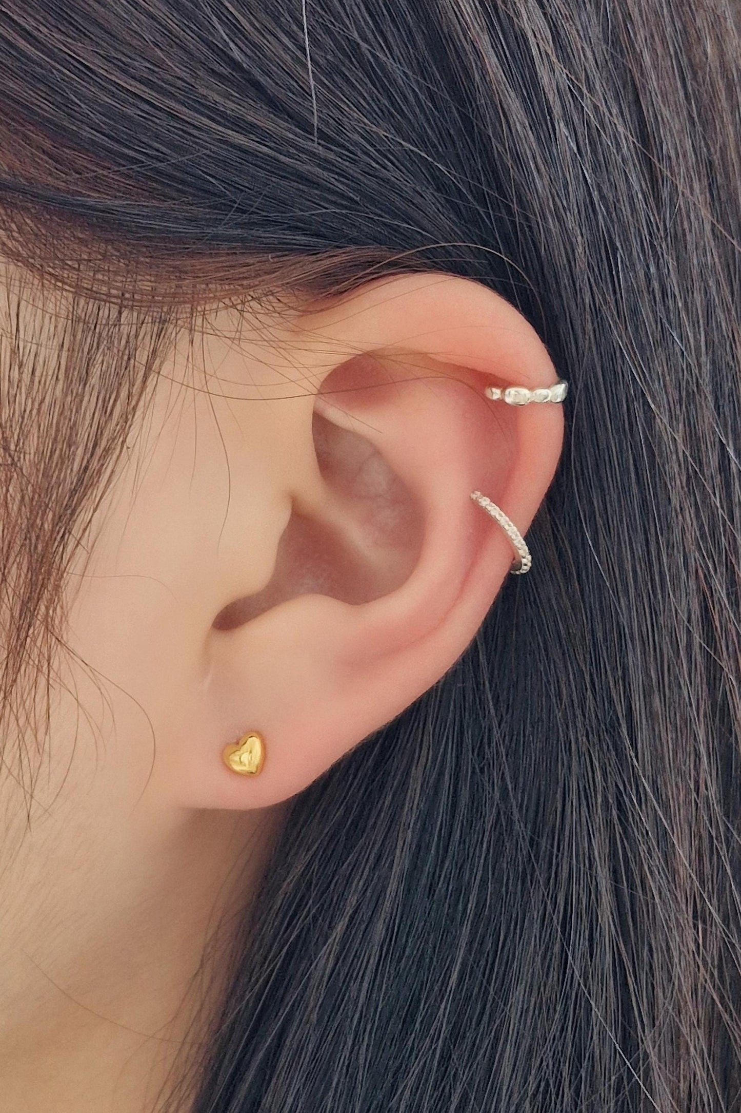 mini heart stud earrings sterling silver 925