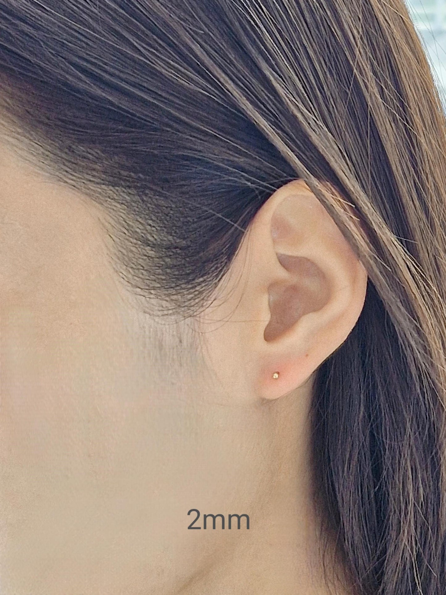 1.5mm 2mm 3mm 4mm 5mm ball screwball piercing stud earring. 14k solid gold. 21G. 14k ball piercing. (price for single)