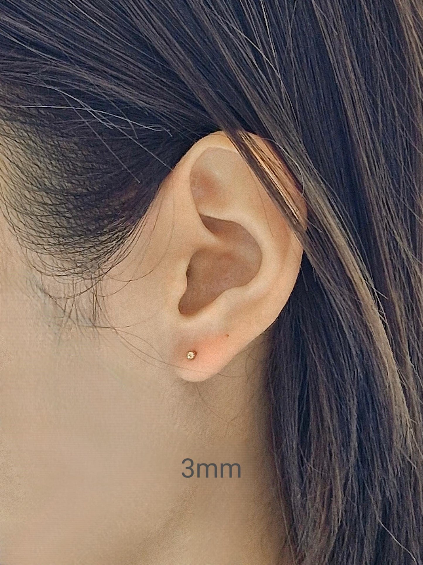 1.5mm 2mm 3mm 4mm 5mm ball screwball piercing stud earring. 14k solid gold. 21G. 14k ball piercing. (price for single)