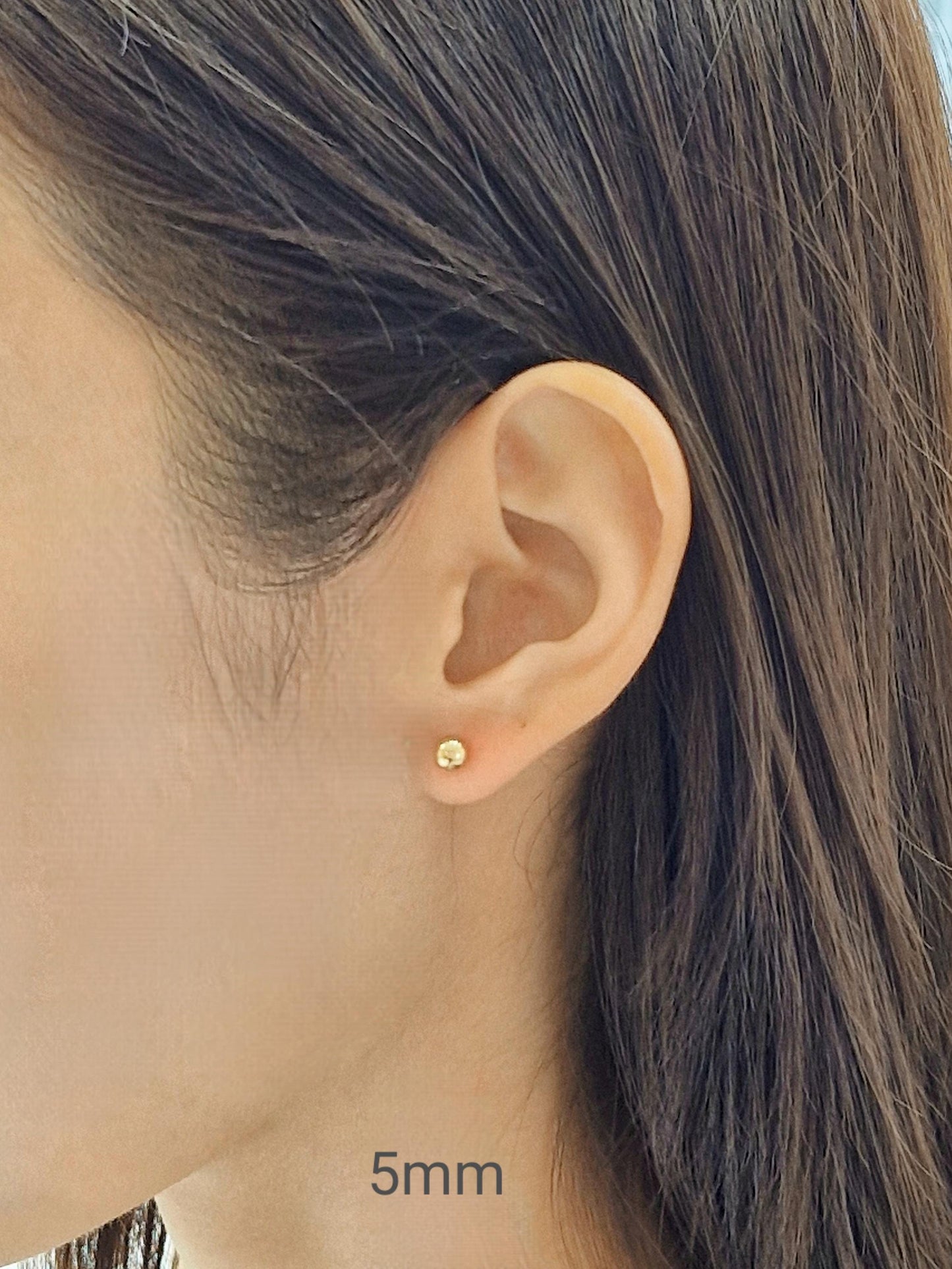 1.5mm 2mm 3mm 4mm 5mm ball screwball piercing stud earring. 14k solid gold. 21G. 14k ball piercing. (price for single)