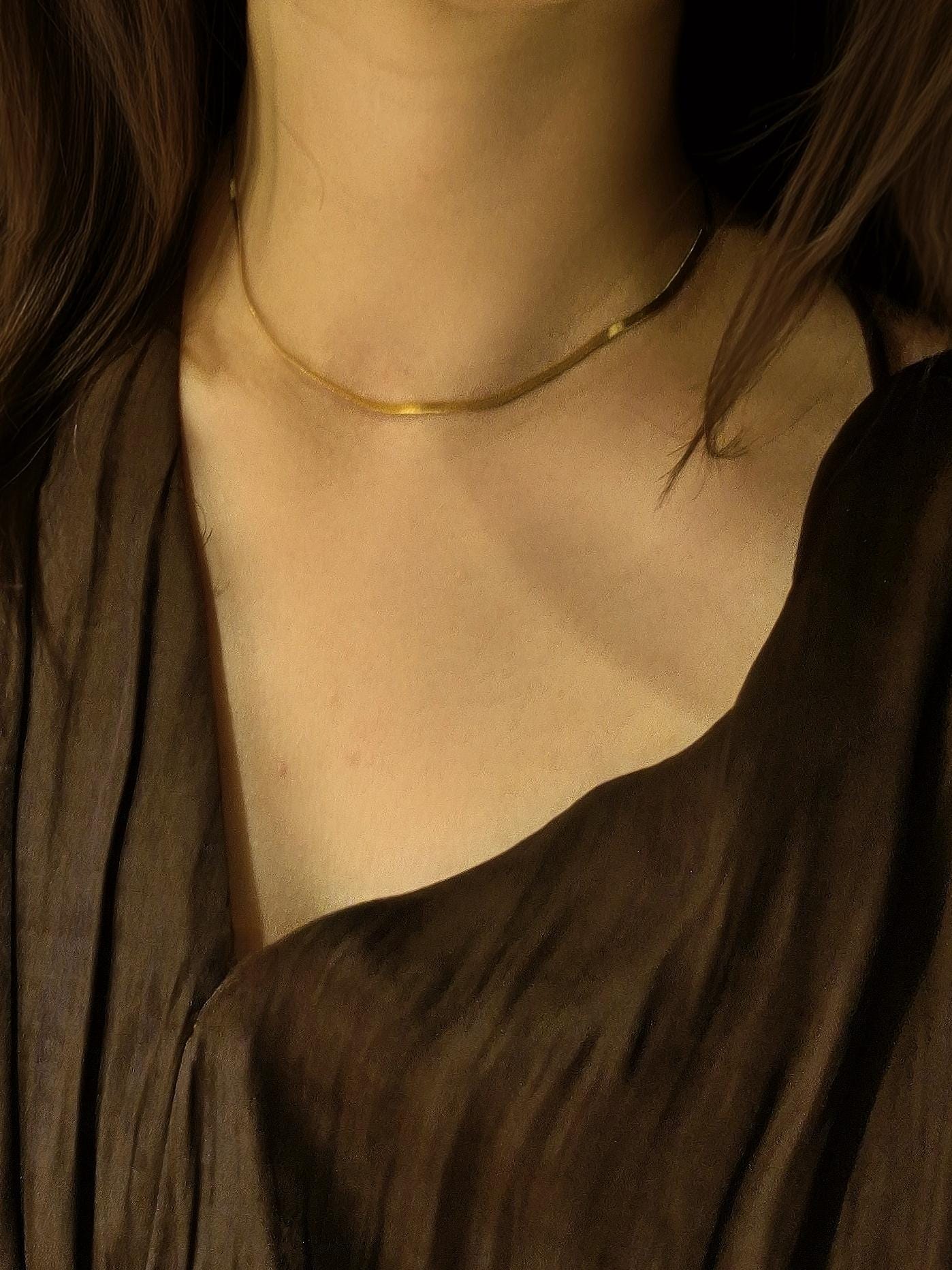 25mm 30mm silky snake chain sterling silver 925 chain necklace. sterling silver Herringbone chain.
