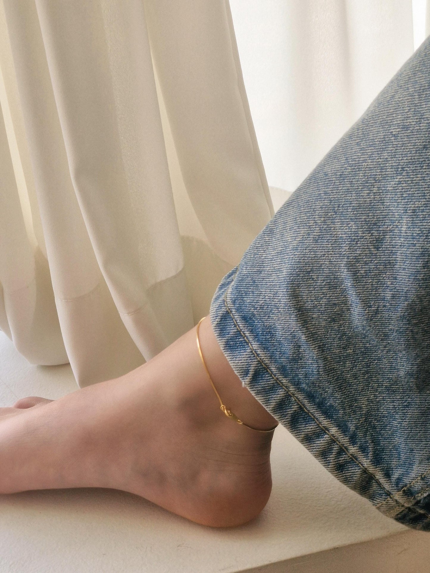 0.8mm sleek thin Sterling Silver Square Snake Chain Anklet, bracelet. Minimalist 925 Silver Dainty Jewelry, Adjustable Length, Gift for Her.
