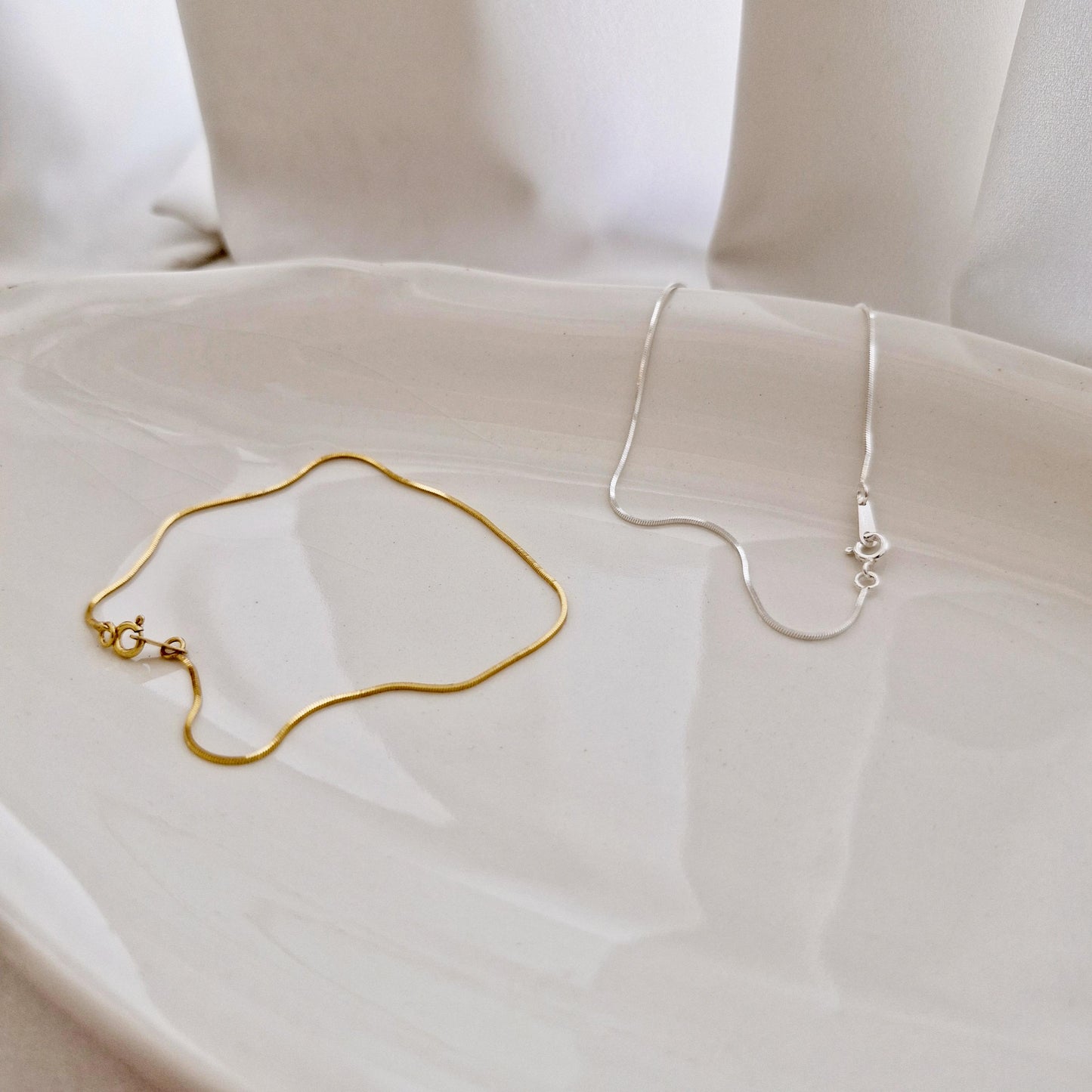 0.8mm sleek thin Sterling Silver Square Snake Chain Anklet, bracelet. Minimalist 925 Silver Dainty Jewelry, Adjustable Length, Gift for Her.