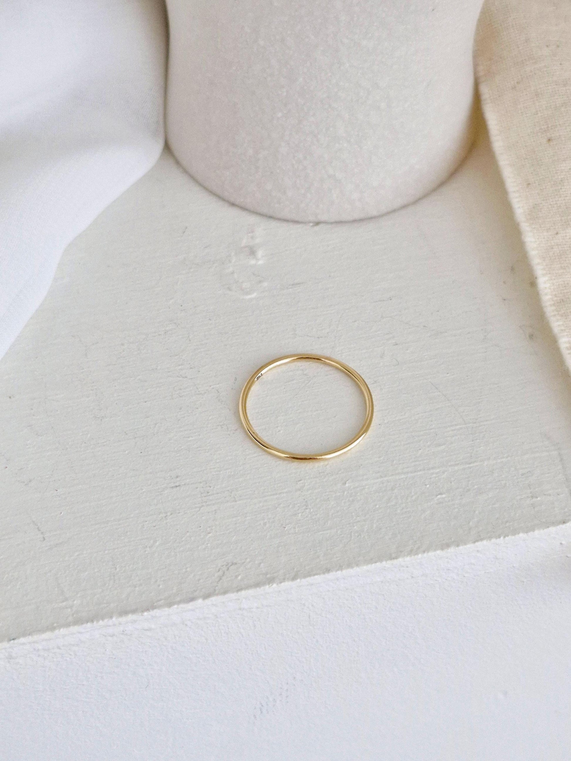 1.2 - 1.3 mm  stacking slim minimal sterling silver 925 ring. thin simple basic ring.