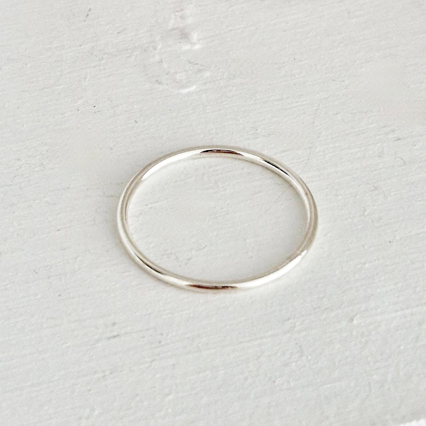 1.2 - 1.3 mm  stacking slim minimal sterling silver 925 ring. thin simple basic ring.