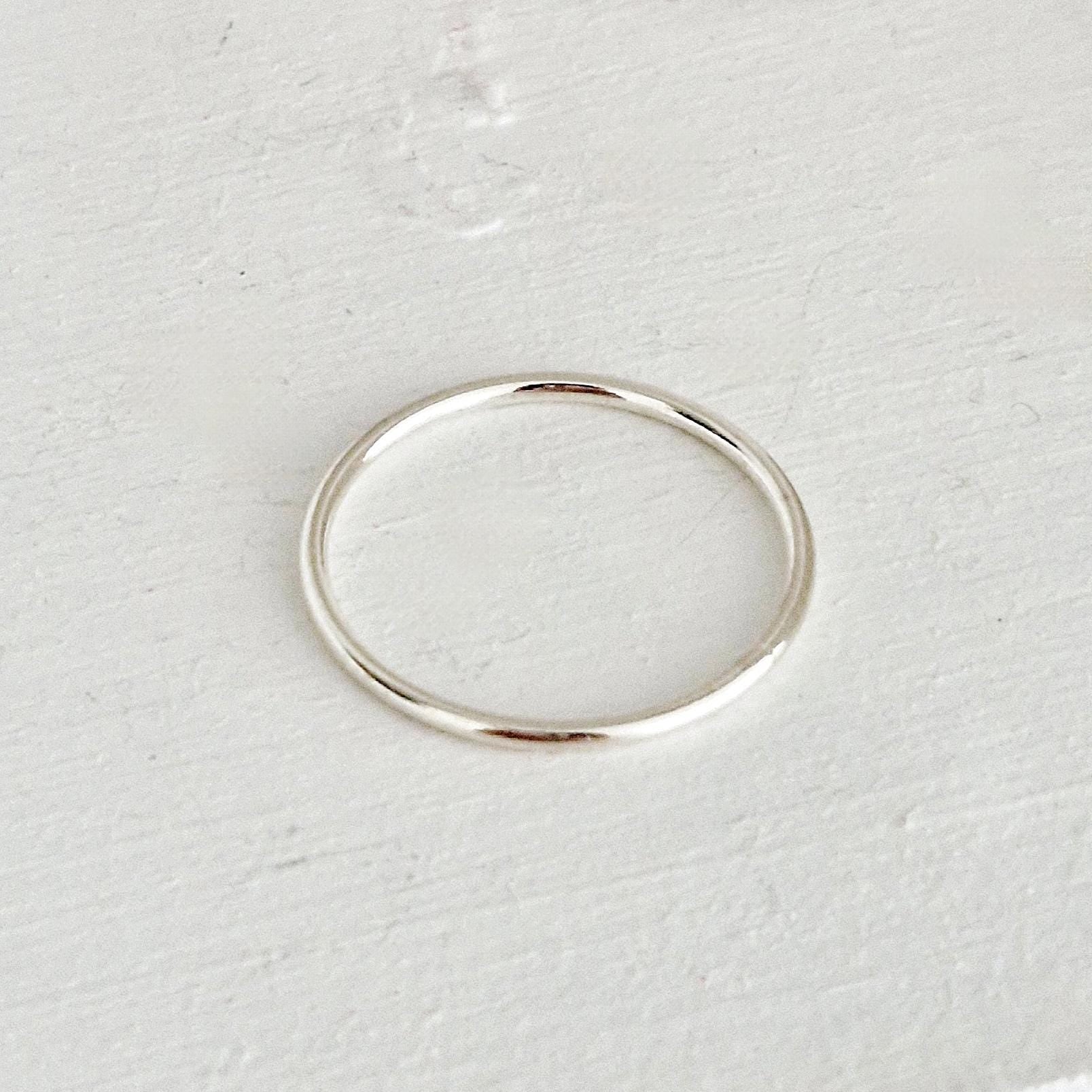 1.2 - 1.3 mm  stacking slim minimal sterling silver 925 ring. thin simple basic ring.