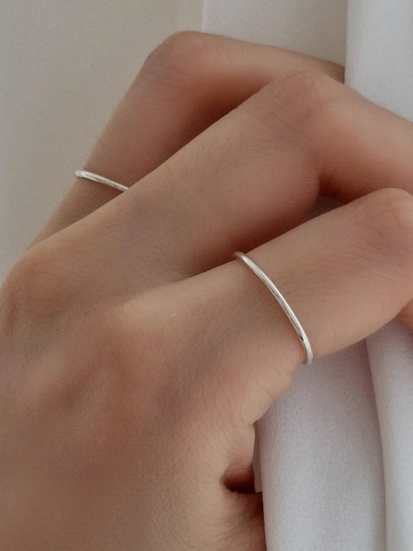 1.2 - 1.3 mm  stacking slim minimal sterling silver 925 ring. thin simple basic ring.