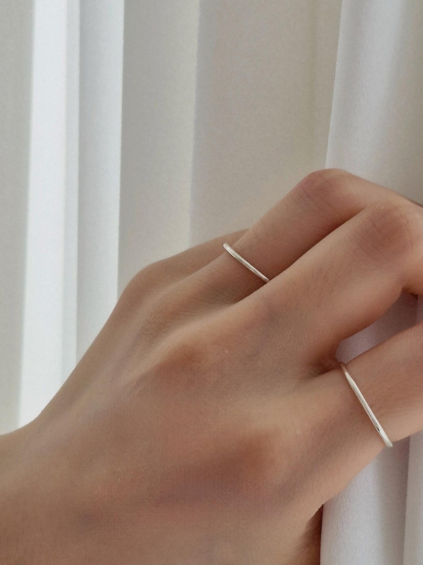 1.2 - 1.3 mm  stacking slim minimal sterling silver 925 ring. thin simple basic ring.