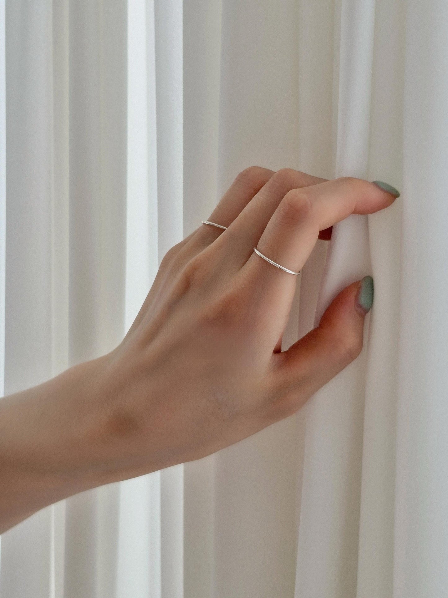 1.2 - 1.3 mm  stacking slim minimal sterling silver 925 ring. thin simple basic ring.