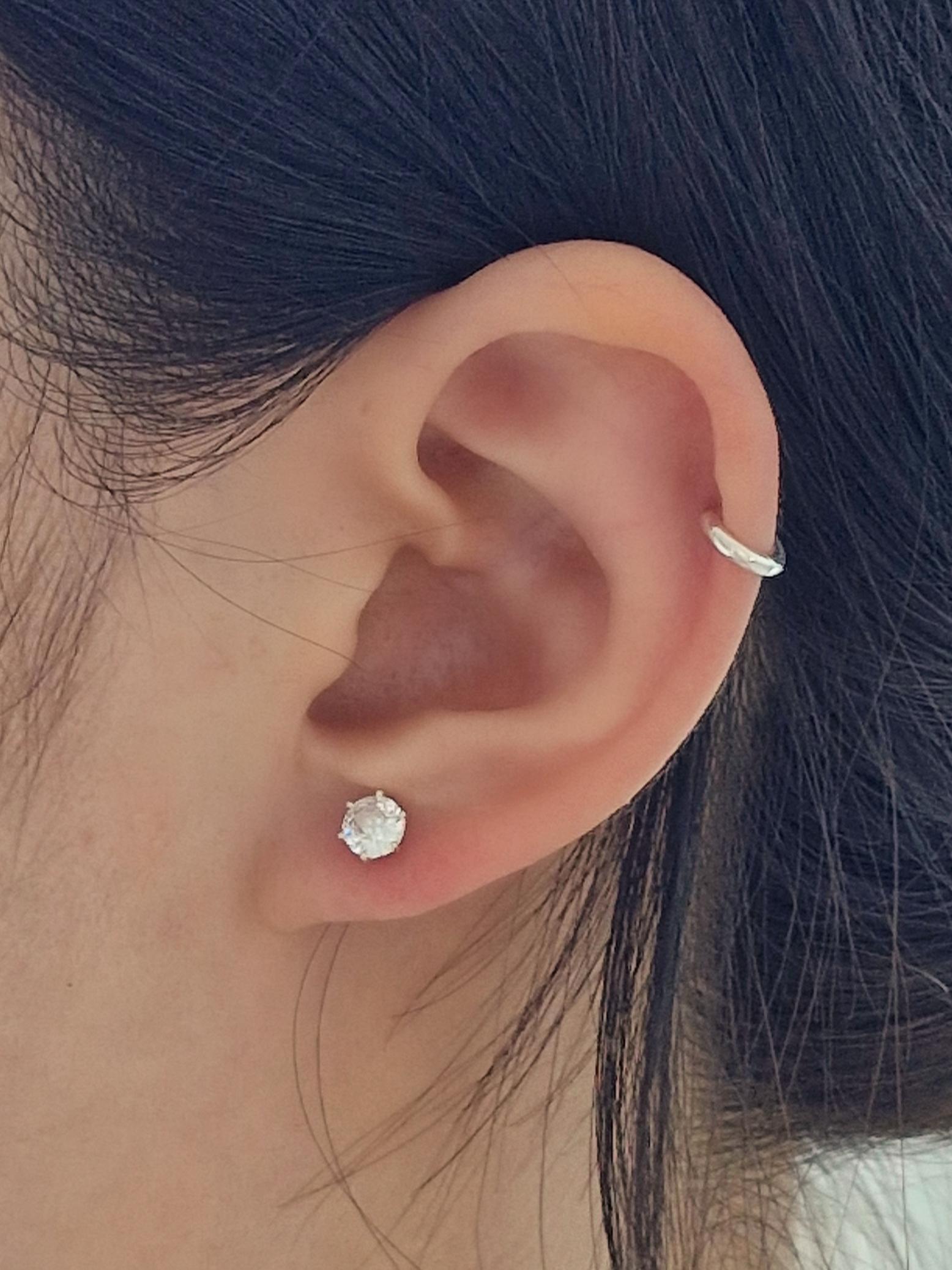 8mm tiny mini hoop sterling silver 925 earrings. outconch. Hinged Clicker Hoop. Price for pair.