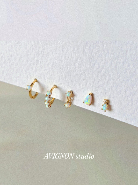 opal labret hoop earrings set. Opal labret. Opal hoop. sterling silver earrings. Tiny hoop. opal piercing