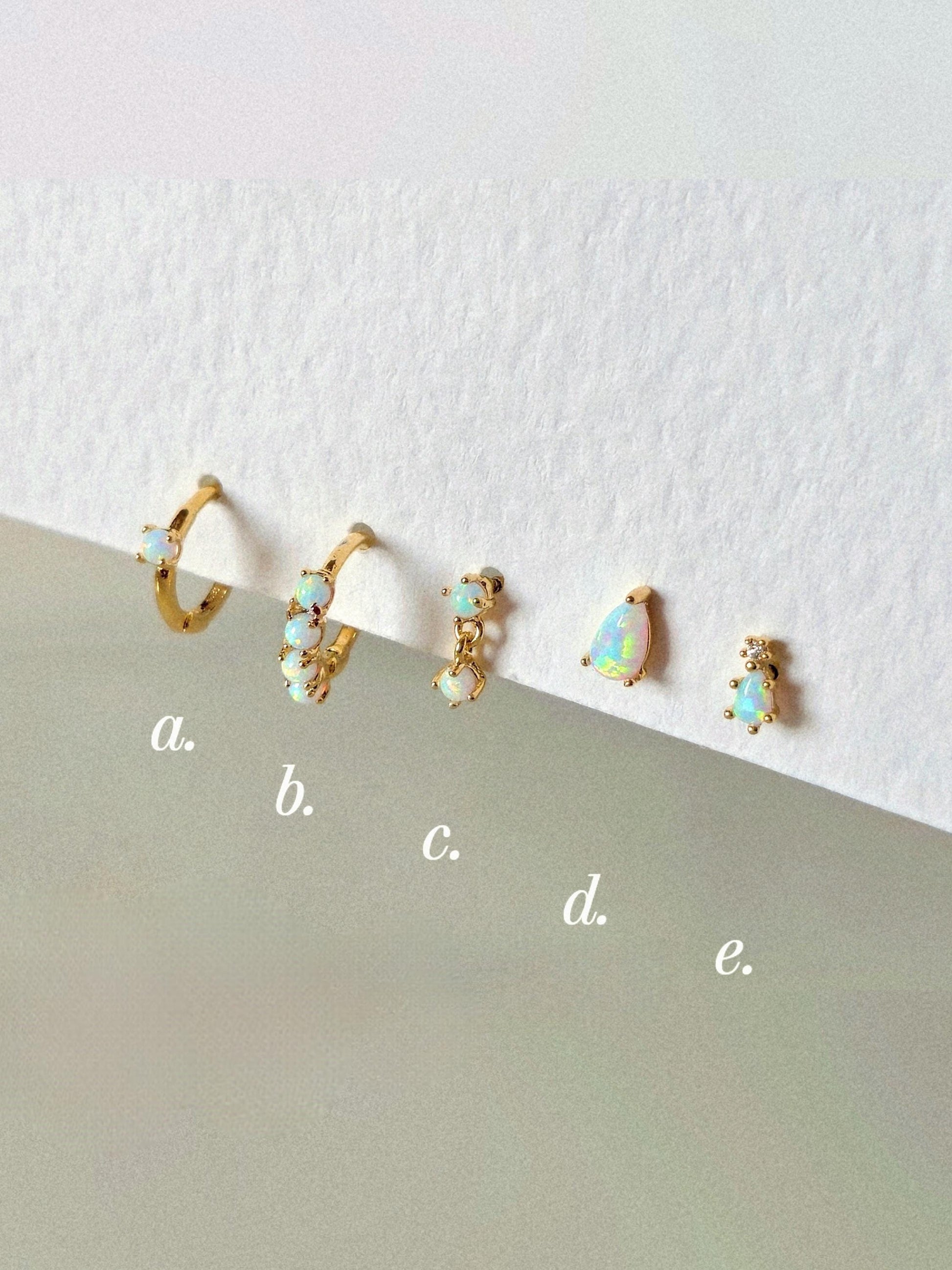 opal labret hoop earrings set. Opal labret. Opal hoop. sterling silver earrings. Tiny hoop. opal piercing