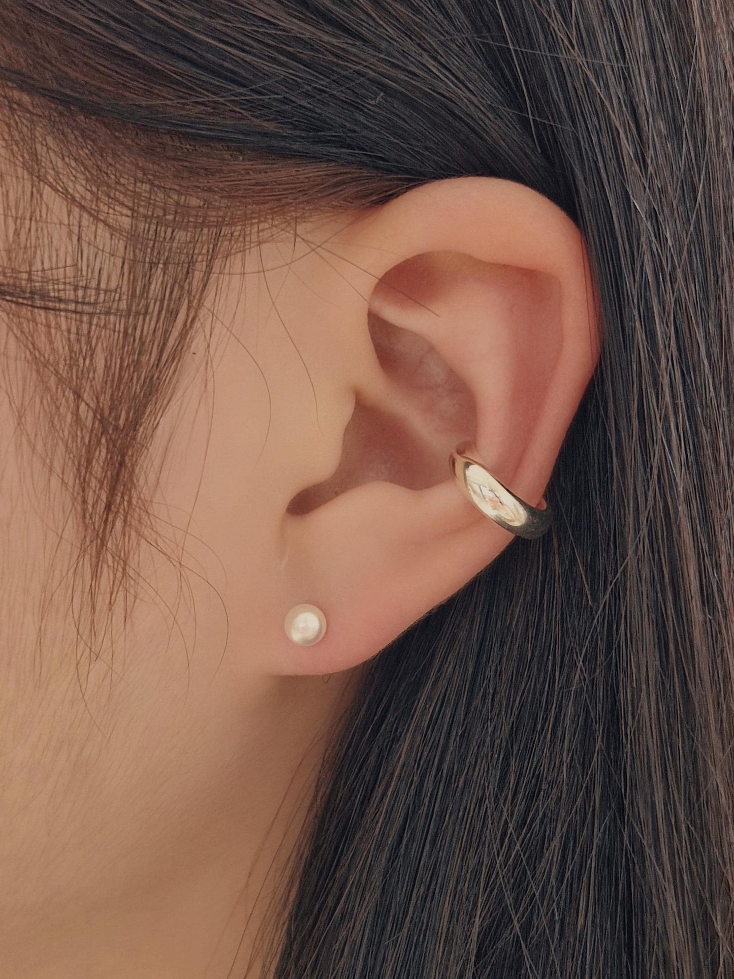 plain bold chunky ear cuff sterling silver 925
