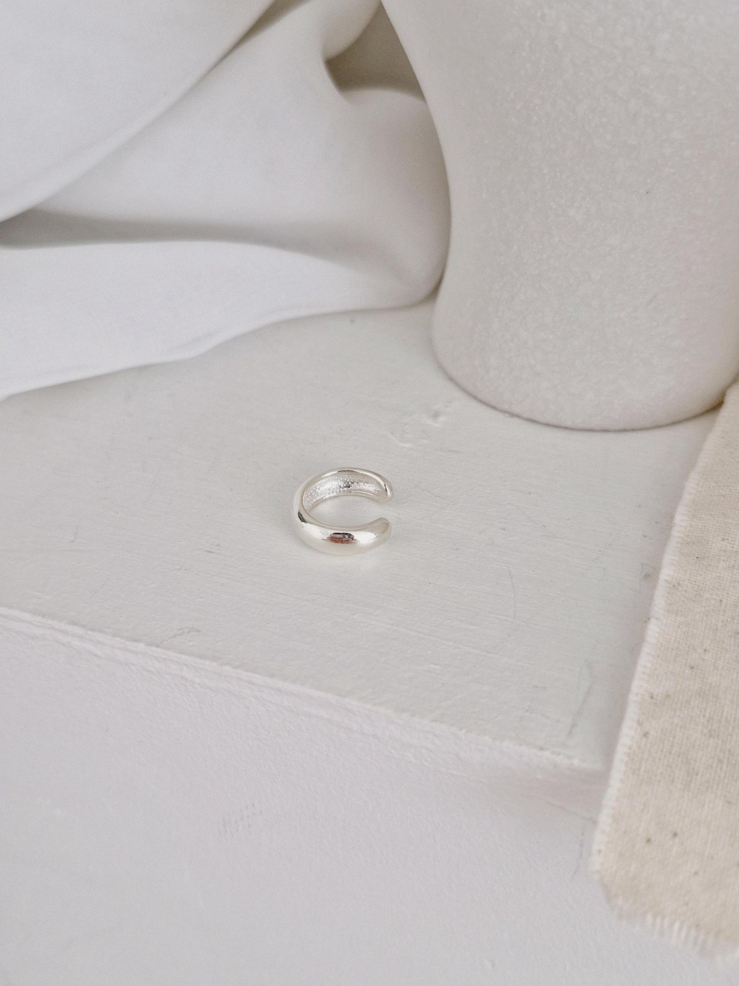 plain bold chunky ear cuff sterling silver 925