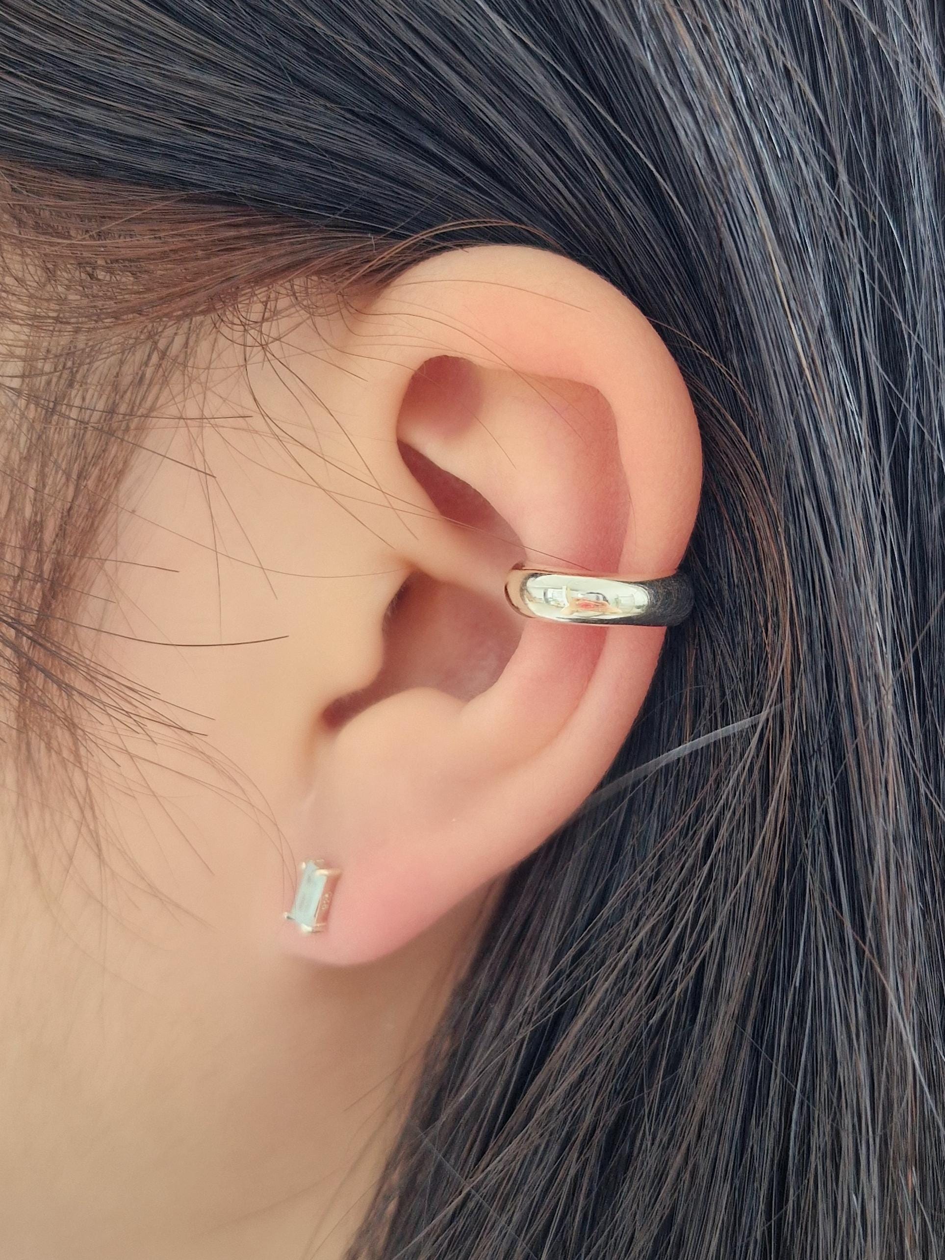 plain bold chunky ear cuff sterling silver 925