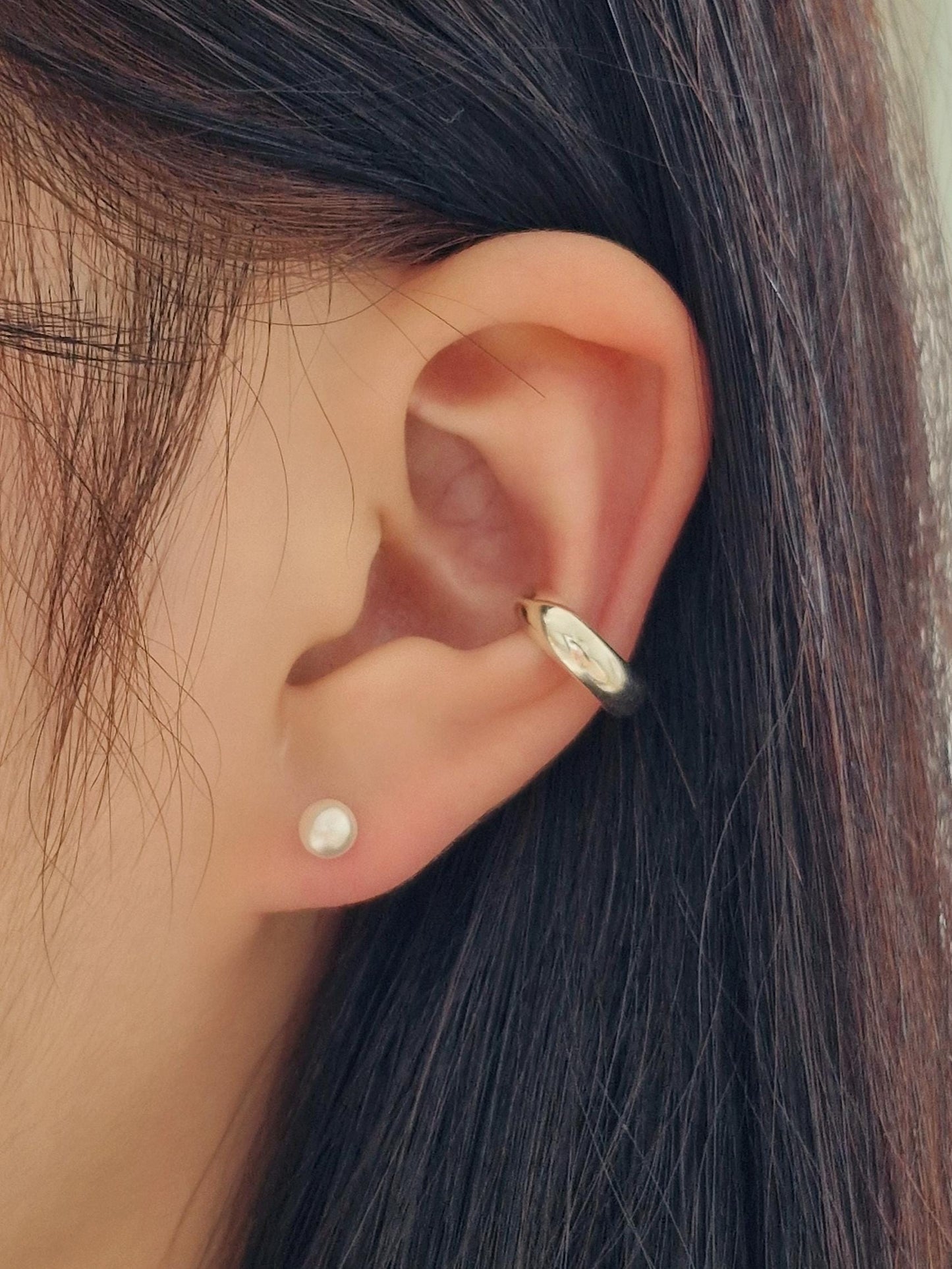 plain bold chunky ear cuff sterling silver 925