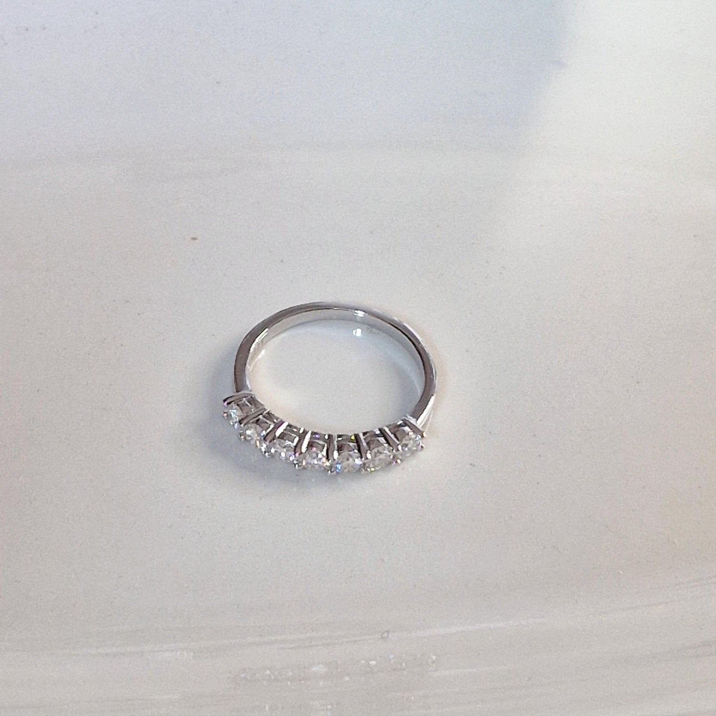 pure moments Moissanite diamond Half Eternity Ring Sterling Silver Ring.