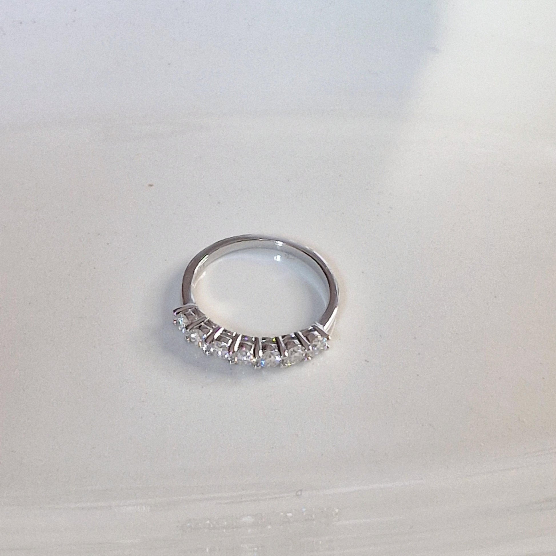 pure moments Moissanite diamond Half Eternity Ring Sterling Silver Ring.
