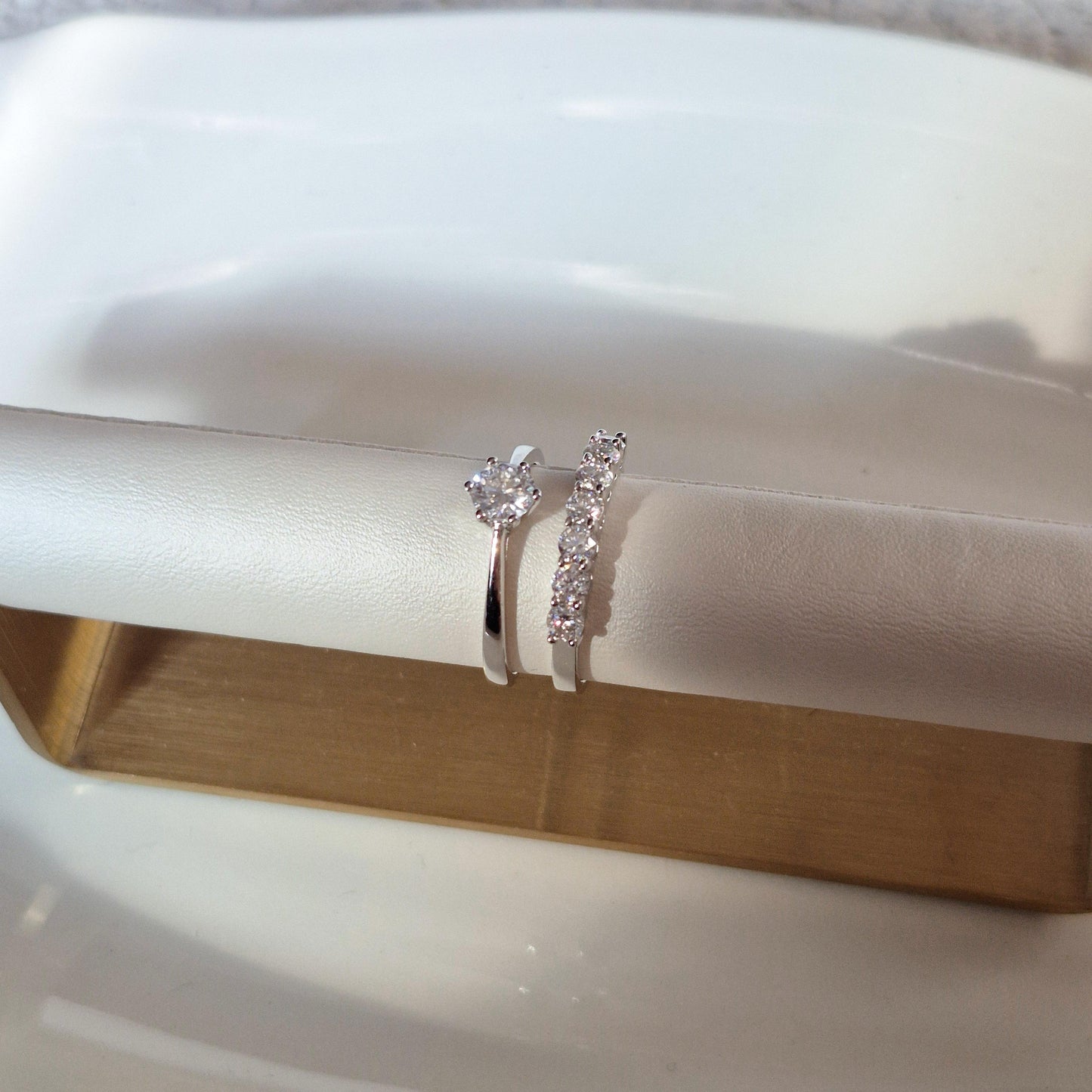 pure moments Moissanite diamond Solitaire Sterling Silver Ring. wedding band.