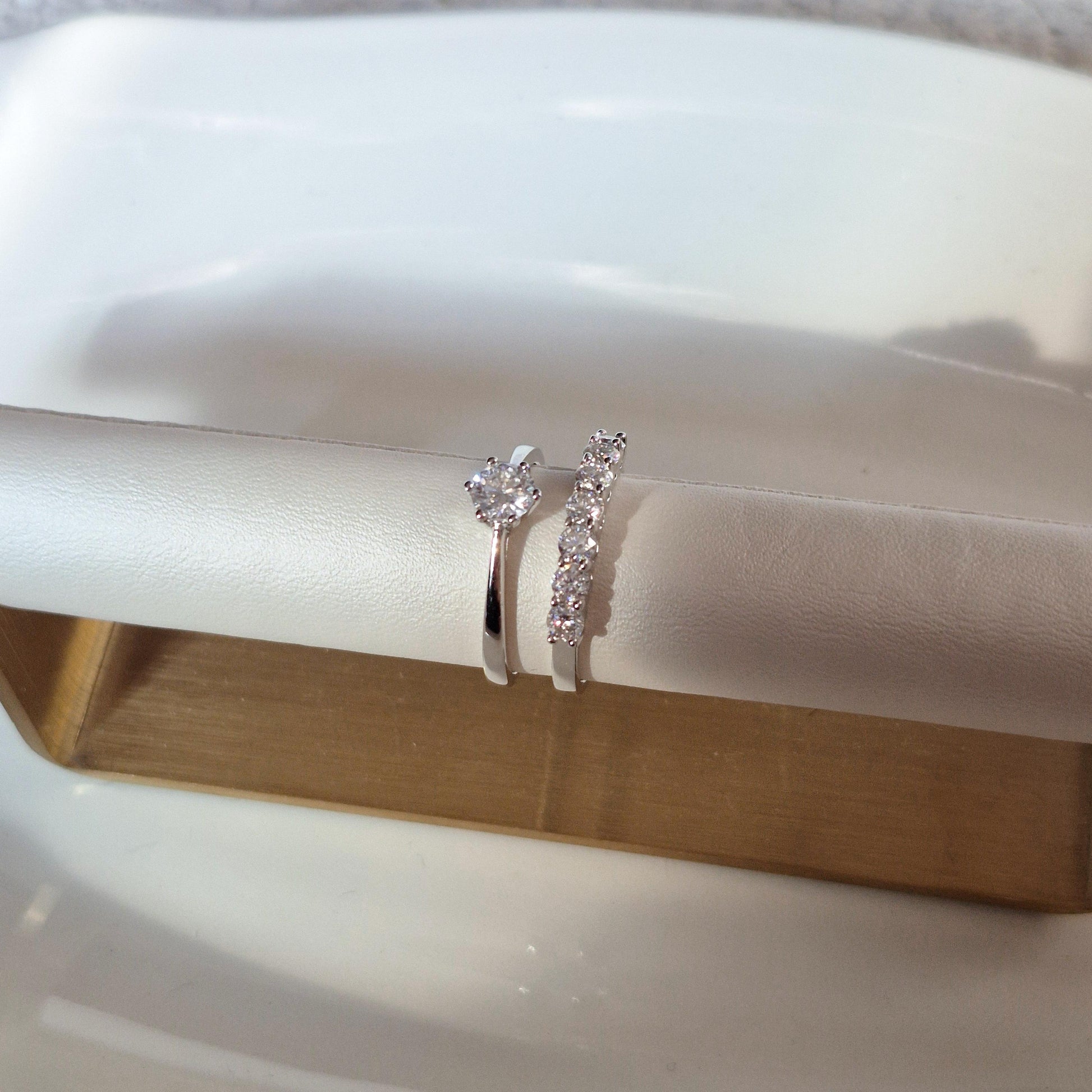 pure moments Moissanite diamond Solitaire Sterling Silver Ring. wedding band.