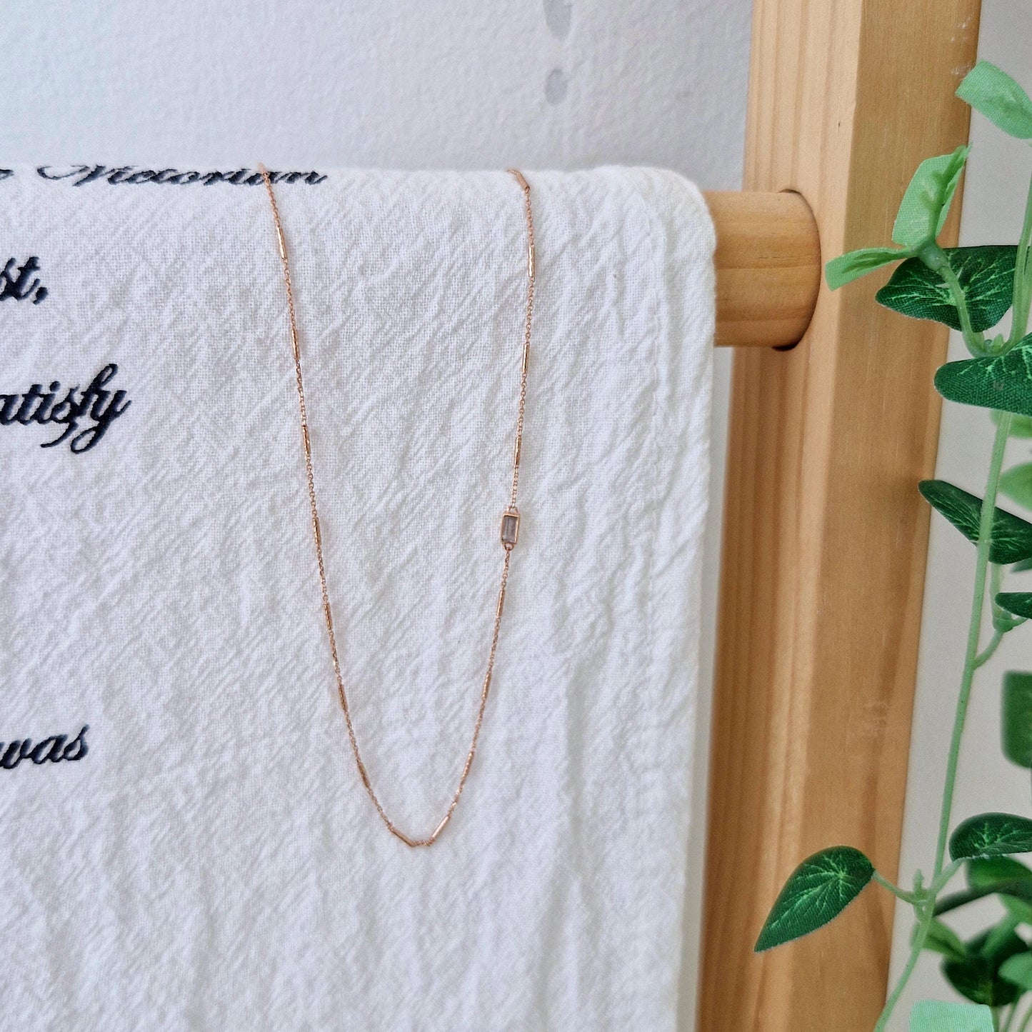 rectangular smoky quartz rose gold necklace 925 sterling silver gold filled necklace.