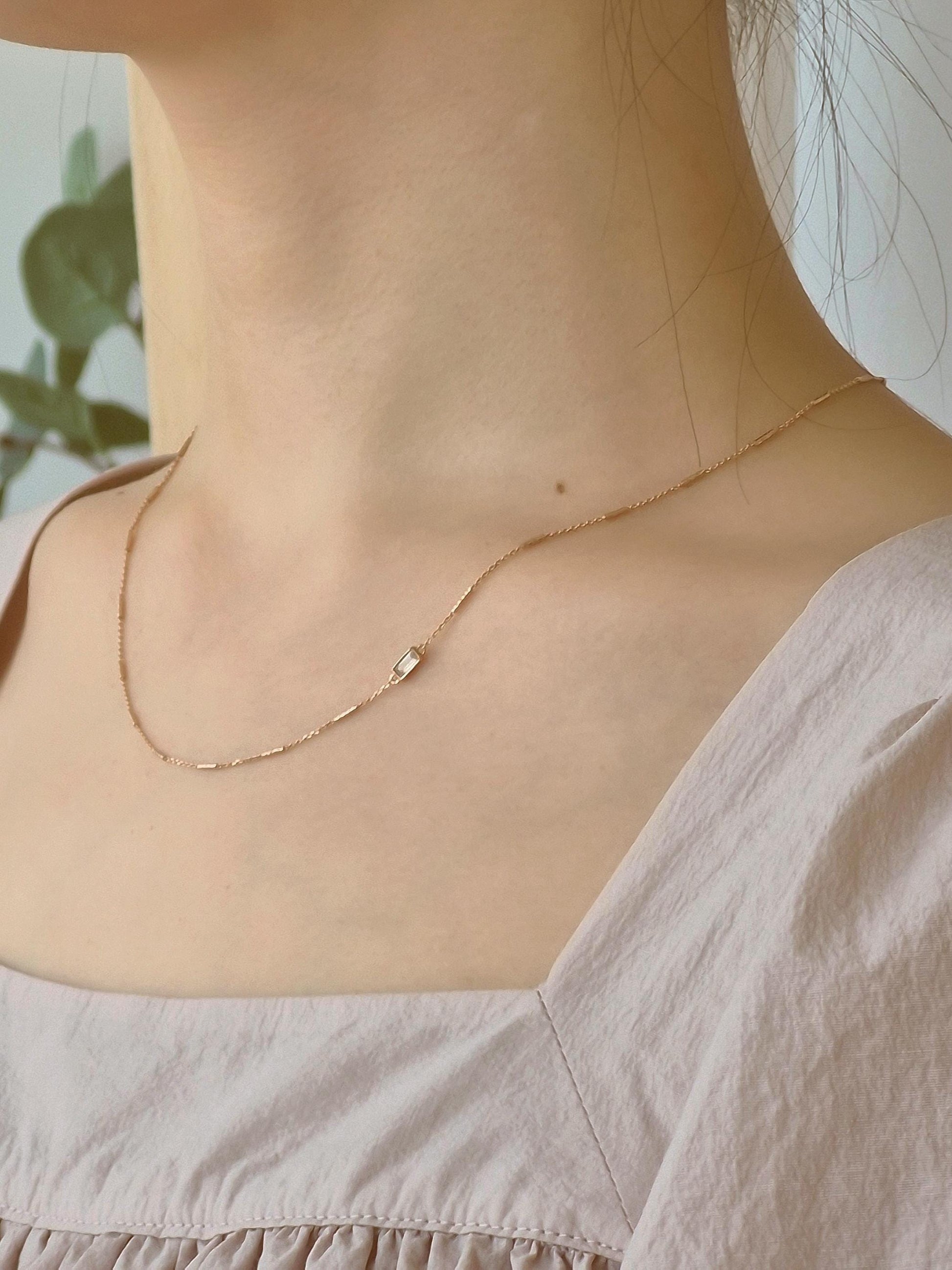 rectangular smoky quartz rose gold necklace 925 sterling silver gold filled necklace.