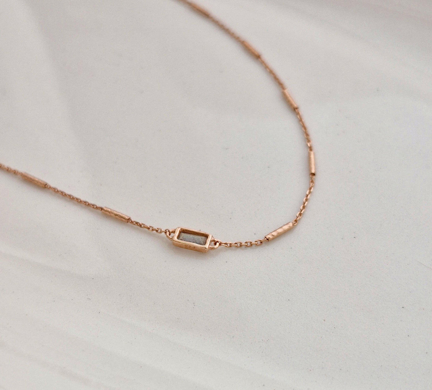 rectangular smoky quartz rose gold necklace 925 sterling silver gold filled necklace.