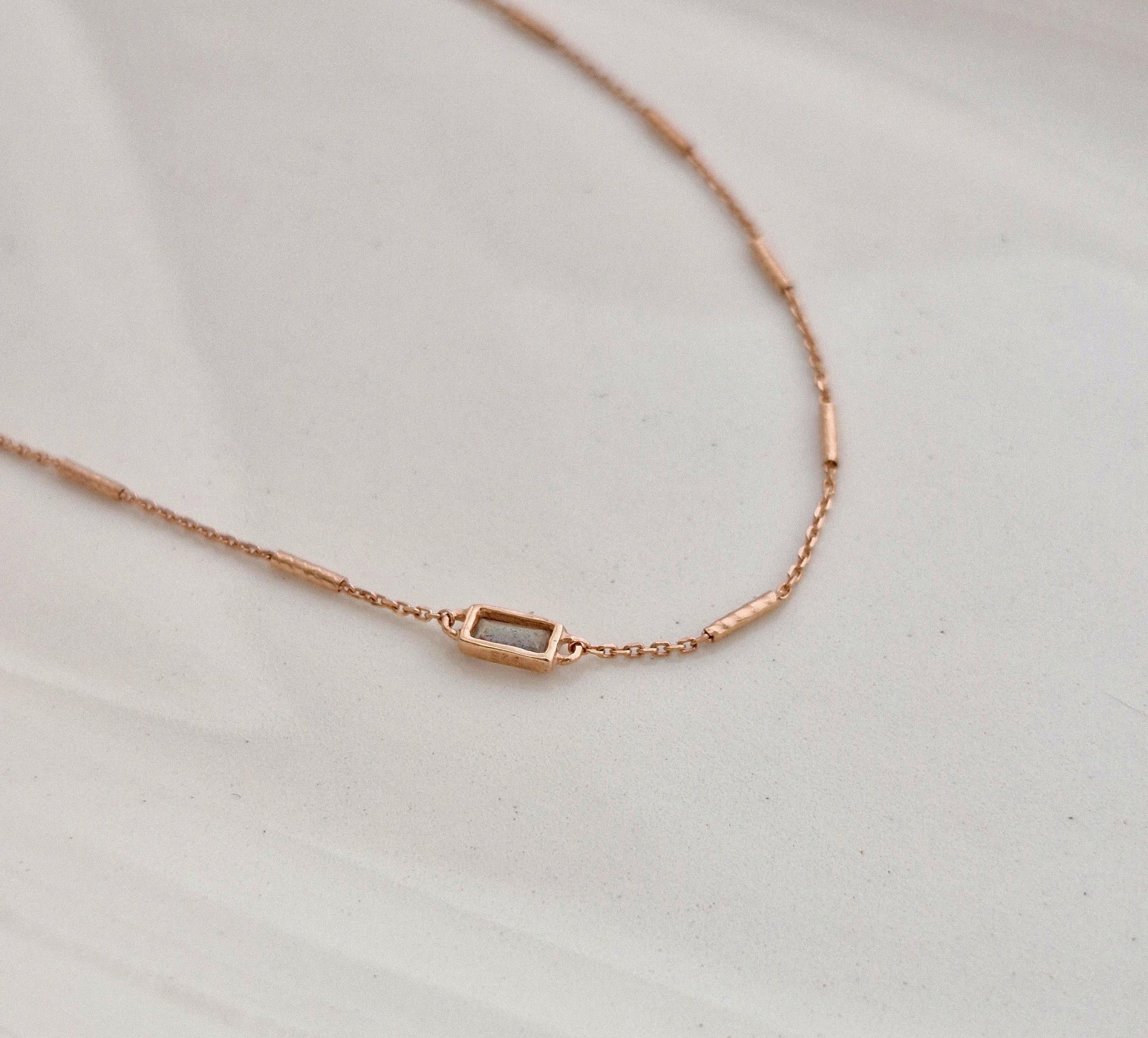 rectangular smoky quartz rose gold necklace 925 sterling silver gold filled necklace.