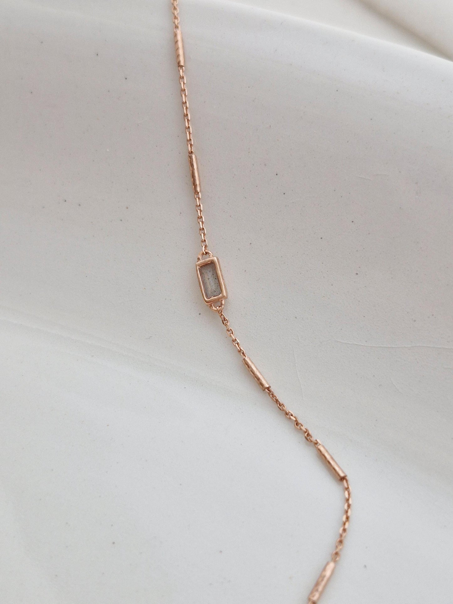 rectangular smoky quartz rose gold necklace 925 sterling silver gold filled necklace.