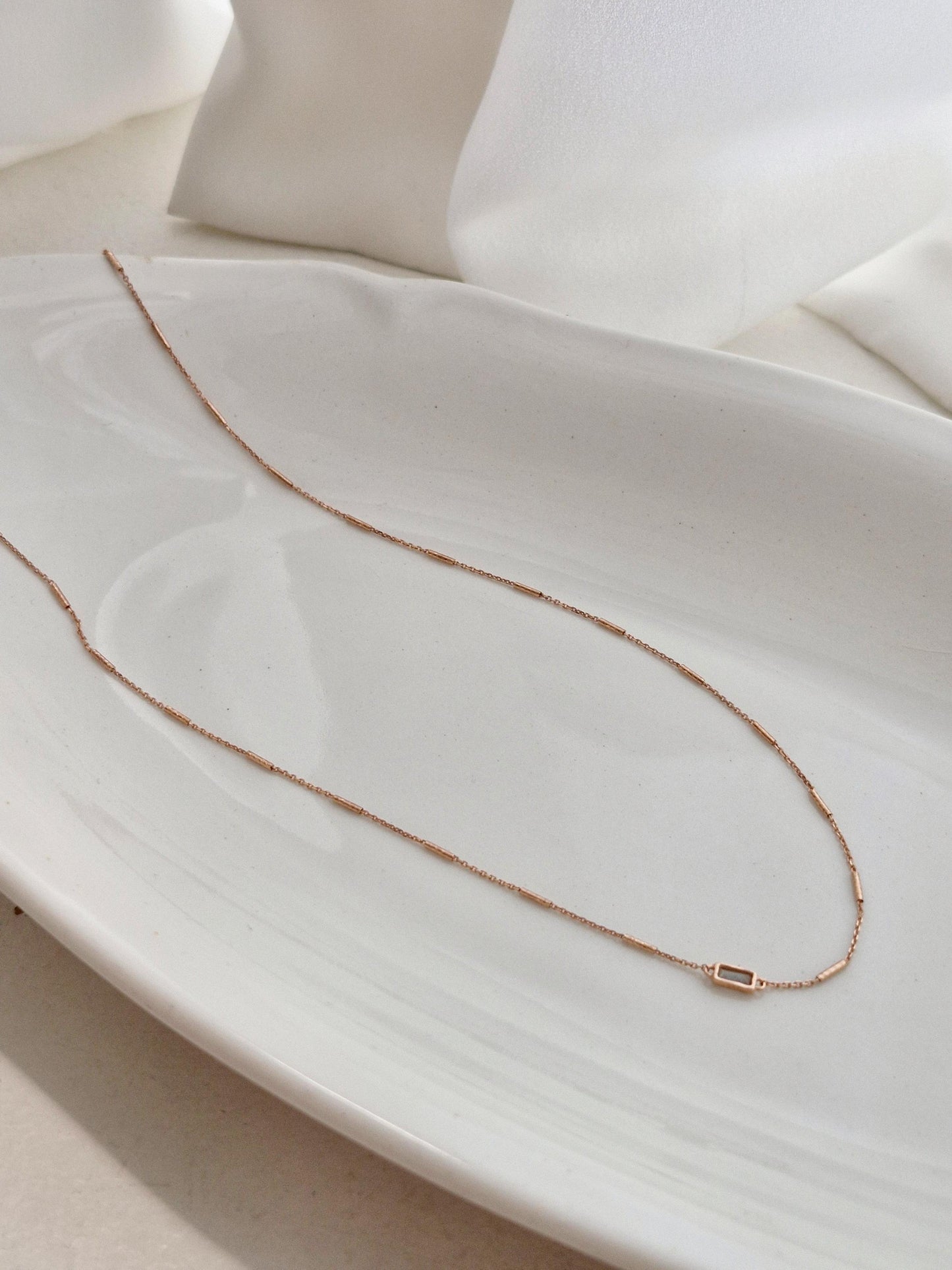 rectangular smoky quartz rose gold necklace 925 sterling silver gold filled necklace.