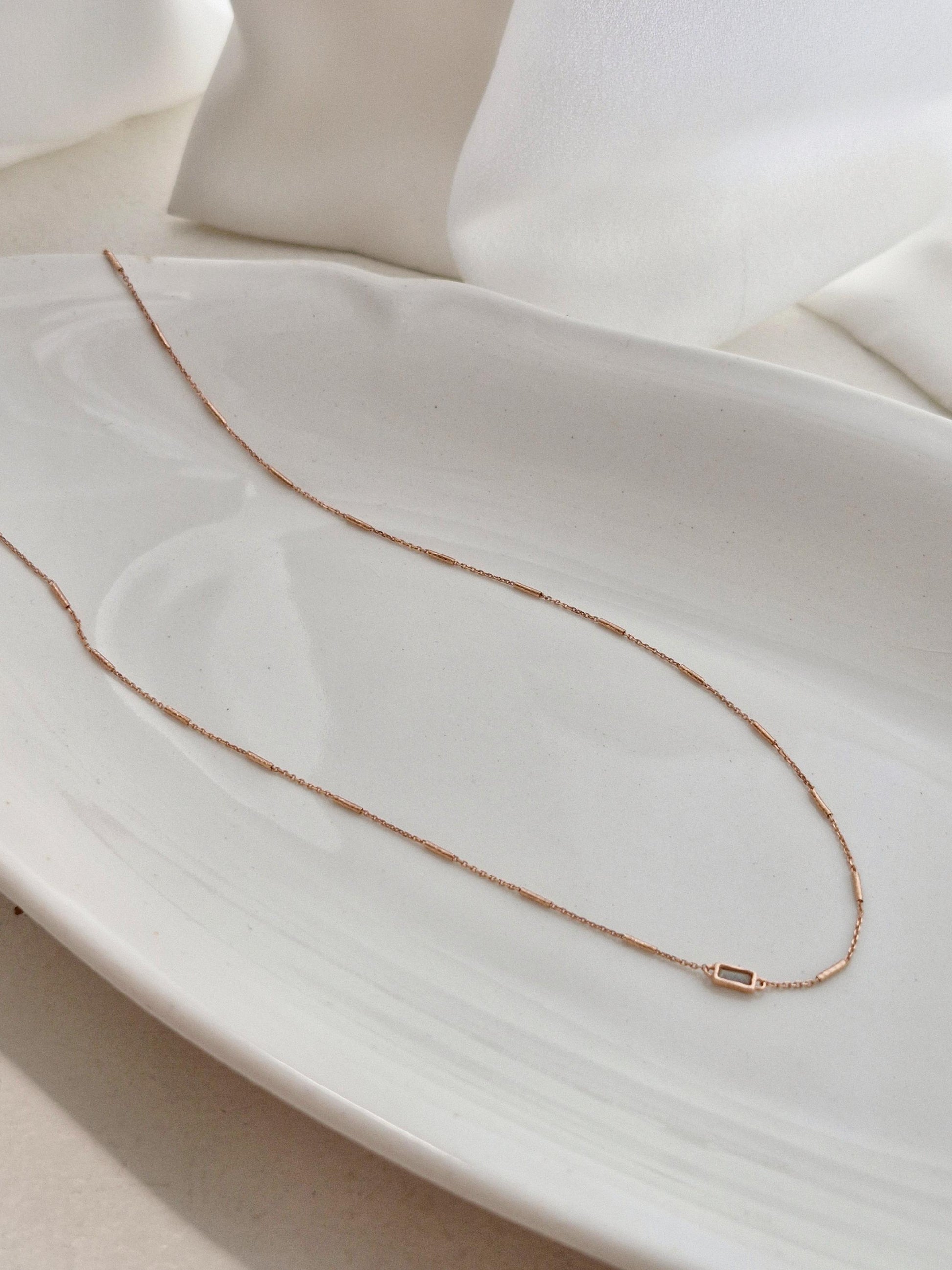rectangular smoky quartz rose gold necklace 925 sterling silver gold filled necklace.