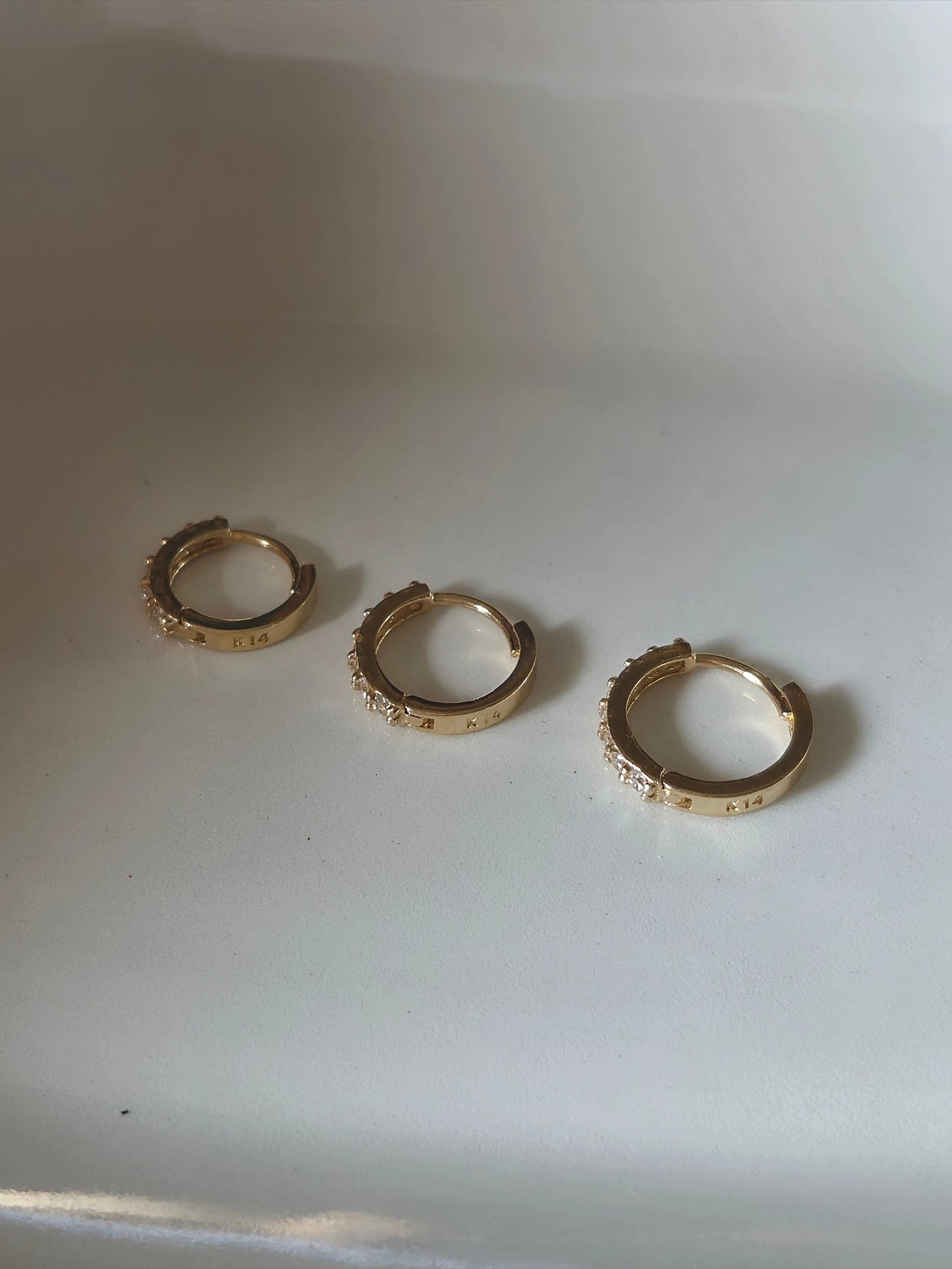 14K 18k solid Gold Daimond Moissanite Pave Huggie Earrings, Minimal Hoop, Everyday Dainty Jewelry