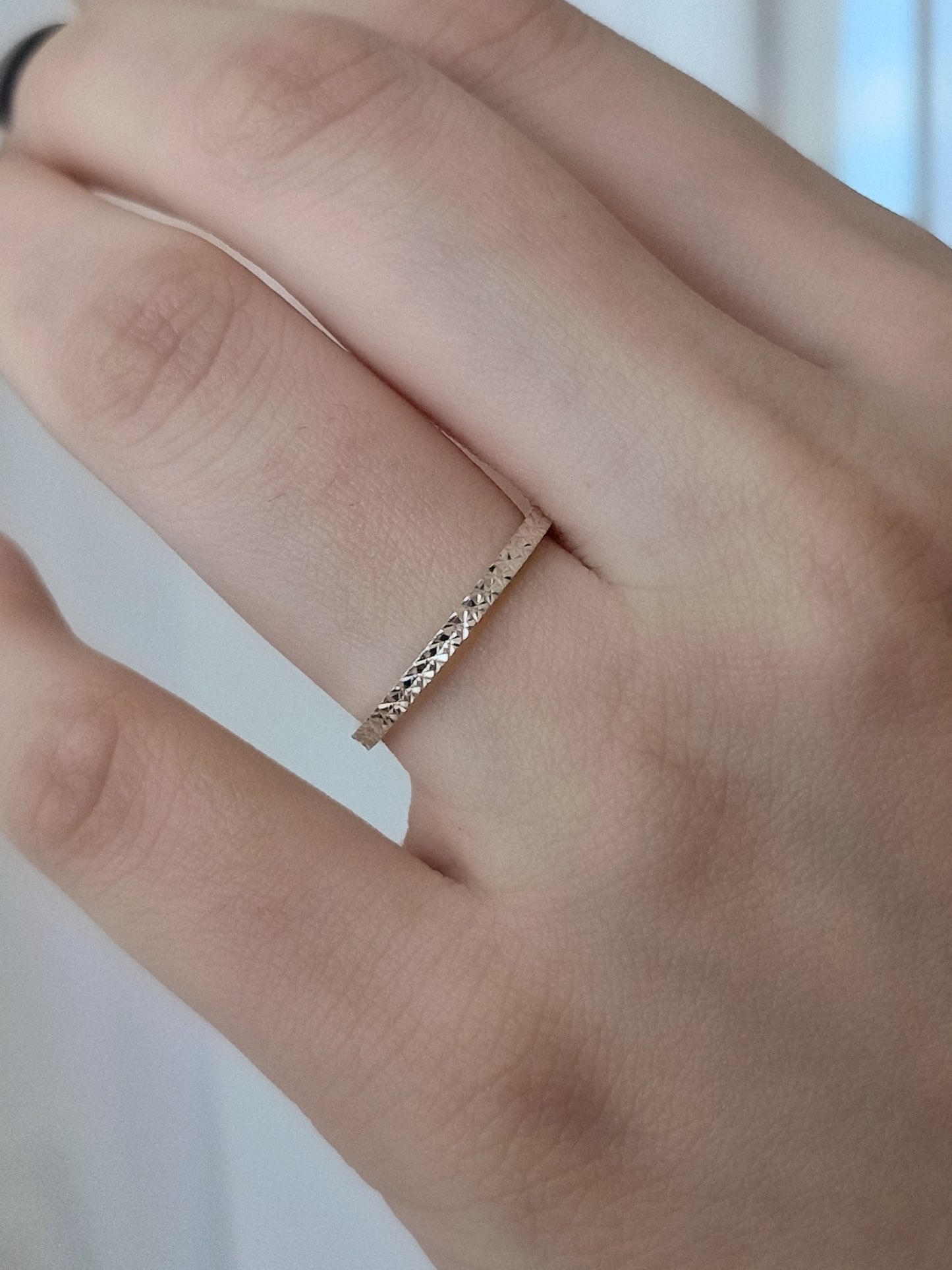 Diamond cut texture Ring. sterling silver ring.