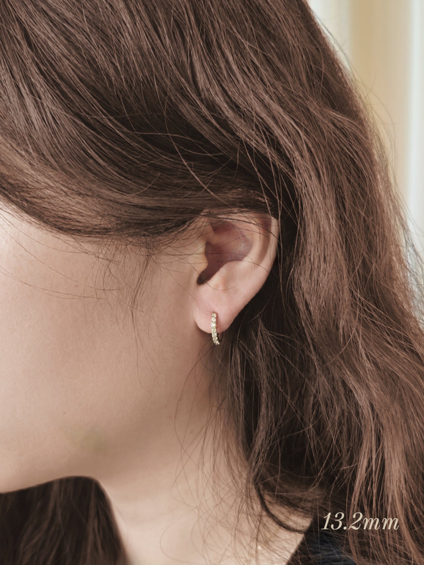 14K 18k solid Gold Daimond Moissanite Pave Huggie Earrings, Minimal Hoop, Everyday Dainty Jewelry