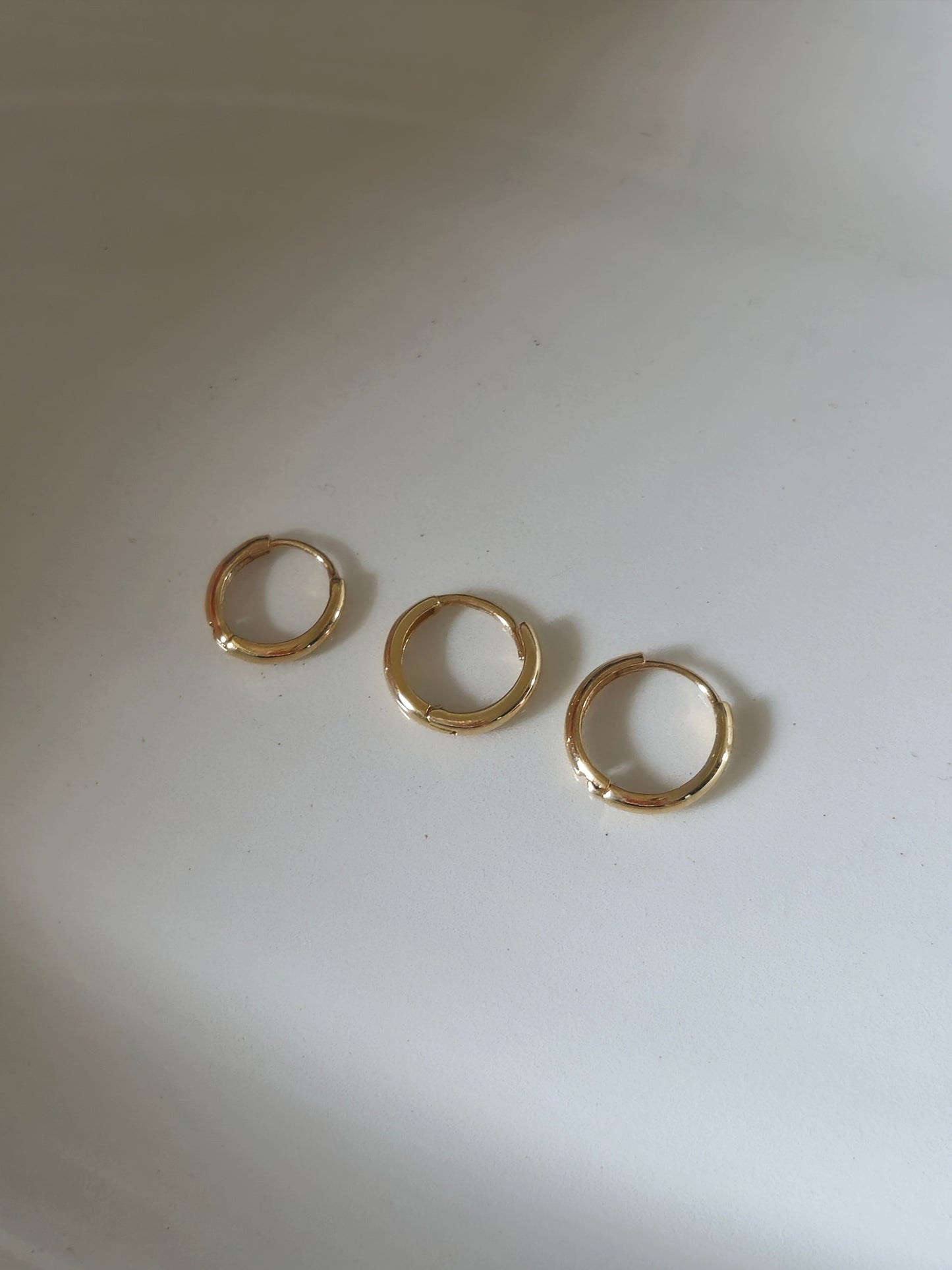 Minimal Huggie Hoop Earrings – 14K / 18K Solid Gold Small Clicker Hoops.