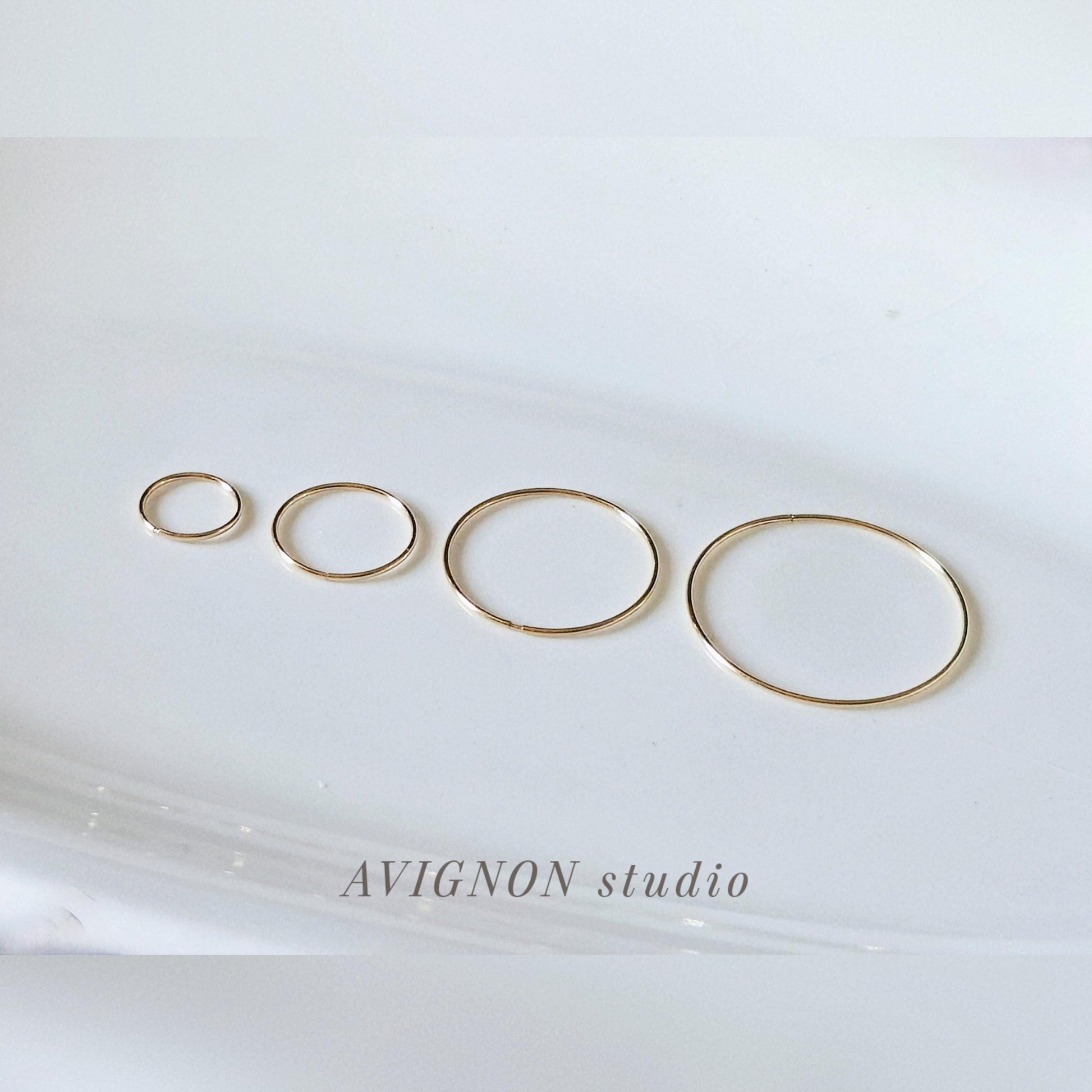 slim thin 14k solid gold hoop. wire hoop earring.10mm 14mm 21mm 27mm