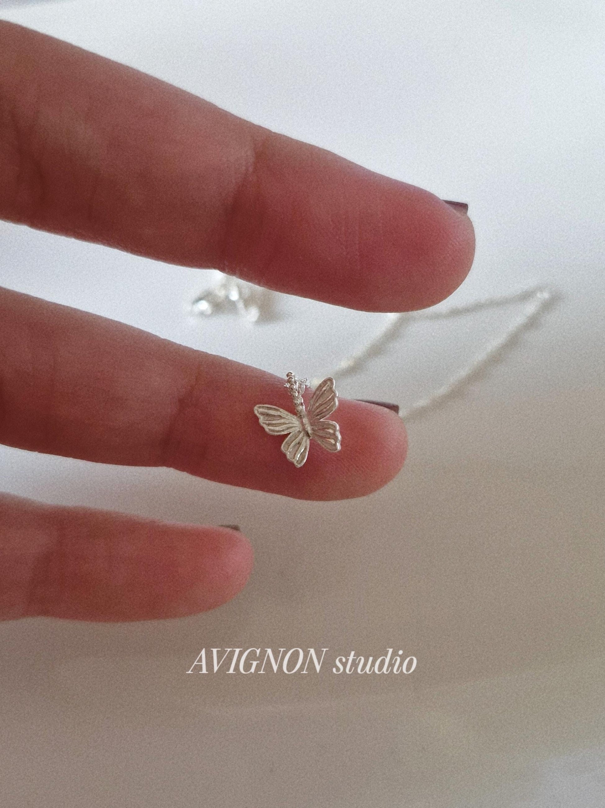 sterling silver 925 Butterfly necklace. silver butterfly necklace.