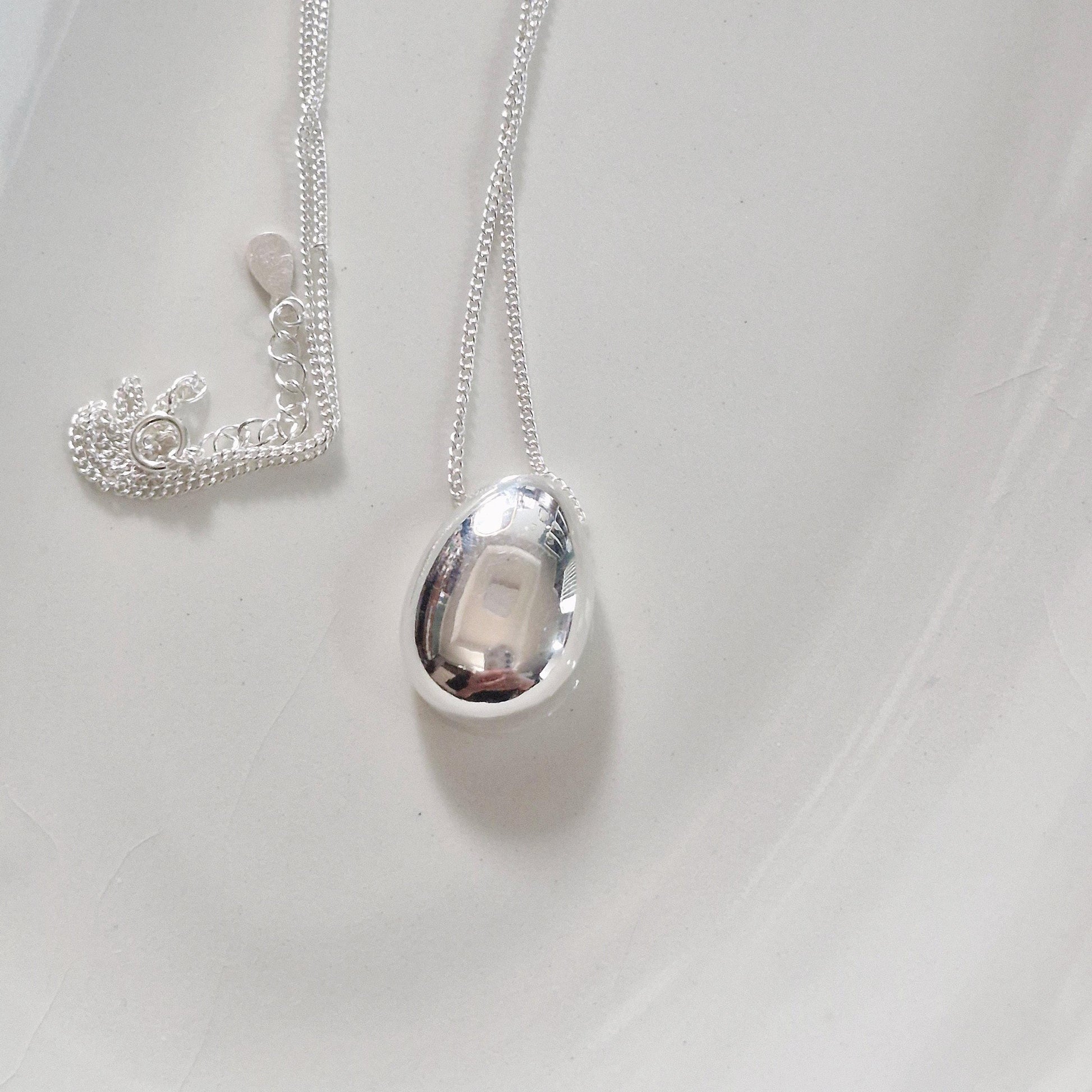 sterling silver 925 bold tear drop necklace long necklace.